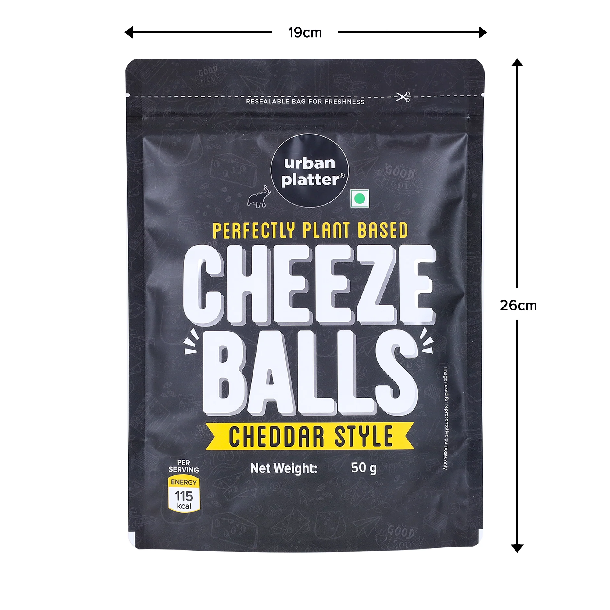 Cheese Balls, 50g (Cheddar Flavour | Plant-Based Snack) - Image 6