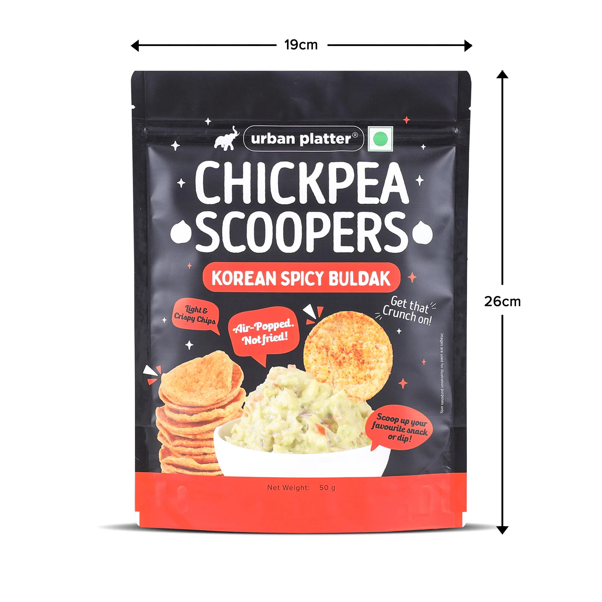 Chickpea Scoopers - Korean Buldak, 50g (Popped Chickpea Chips | Korean-Style Spicy Heat | Air Popped) - Image 10