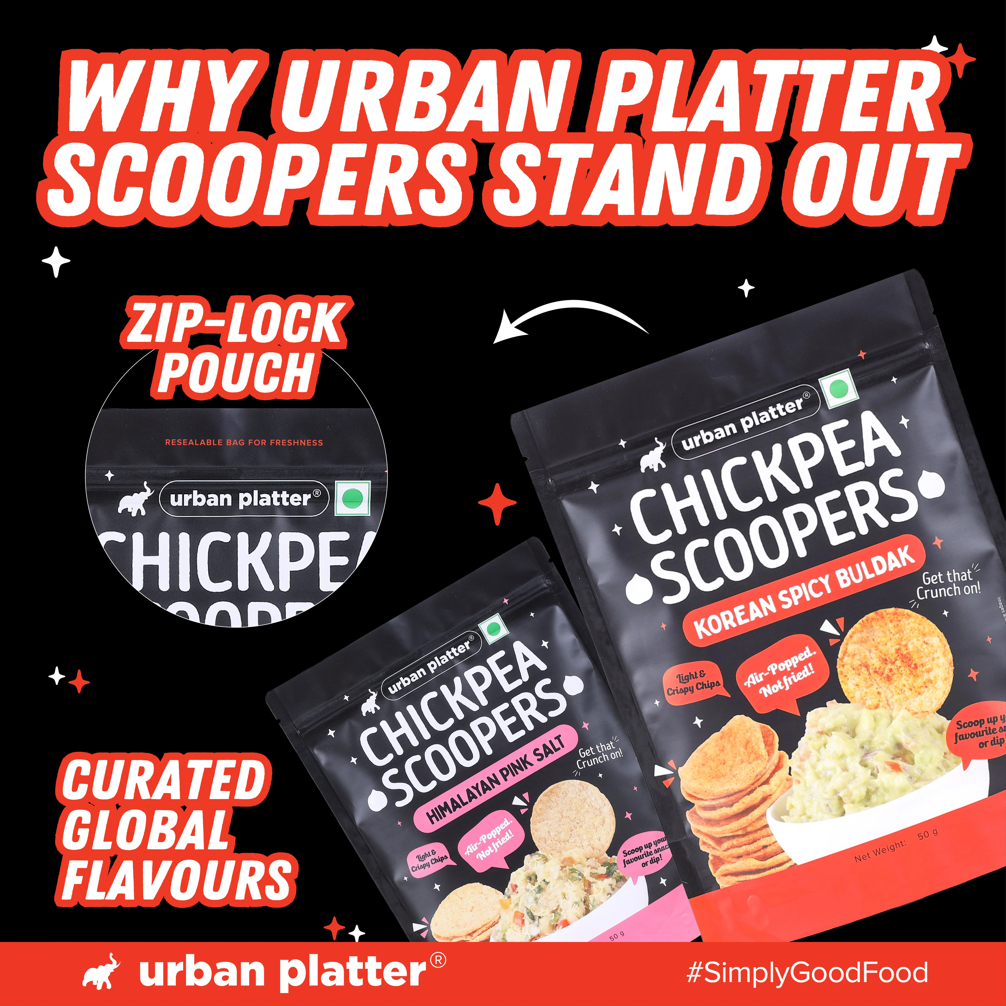 Chickpea Scoopers - Korean Buldak, 50g (Popped Chickpea Chips | Korean-Style Spicy Heat | Air Popped) - Image 7