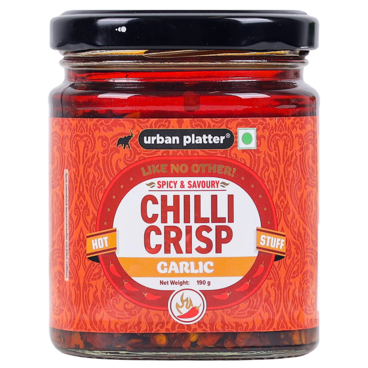 Chilli Garlic Crisp, 190g (Crunchy Chilli and Garlic in Sunflower Oil | Versatile Condiment | Spicy | Savoury)