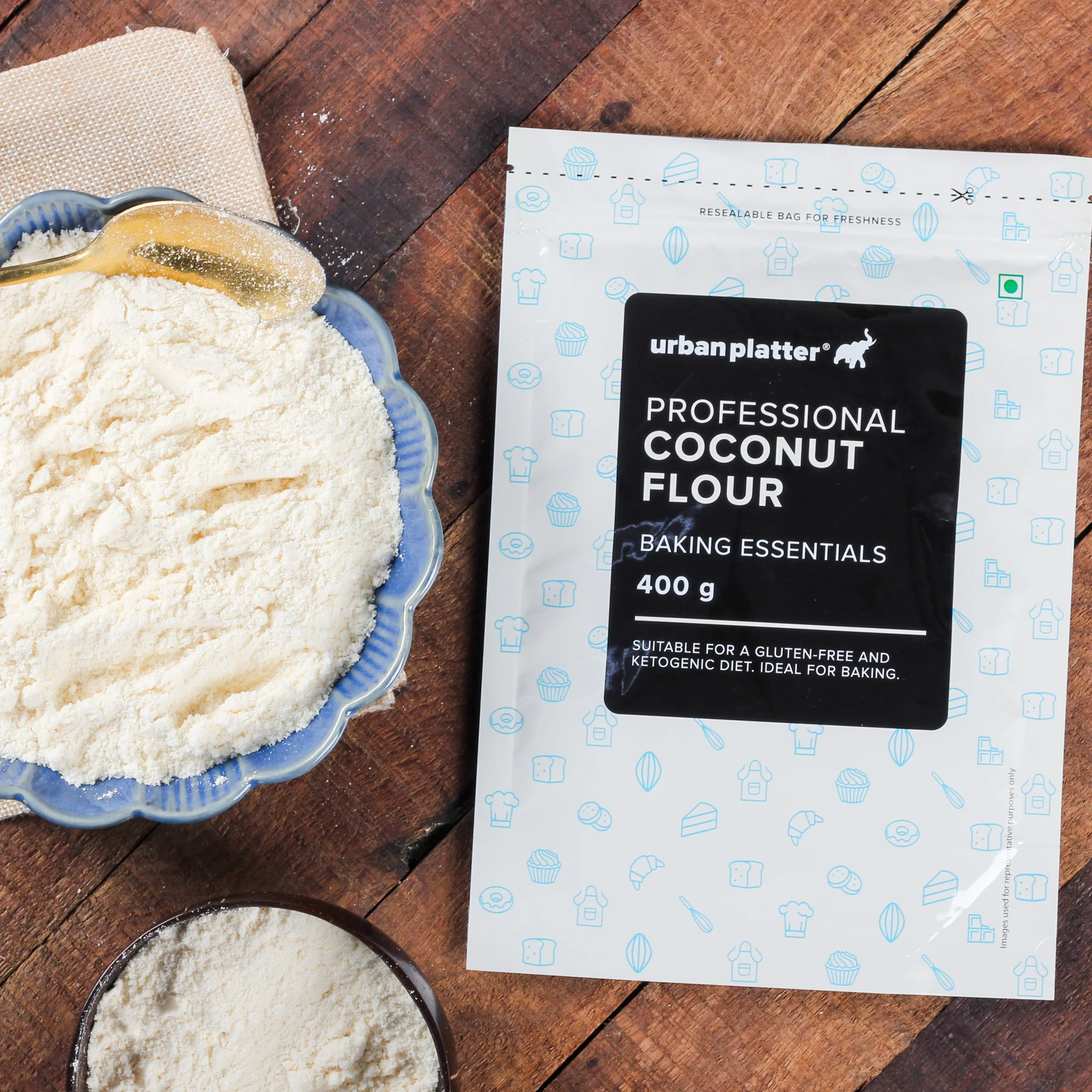 Coconut Flour, 400g [Made with Coconuts from Tamil Nadu, Naturally Gluten-free, Fiber-rich, Paleo friendly, Perfect for baking, making cookies] - Image 3