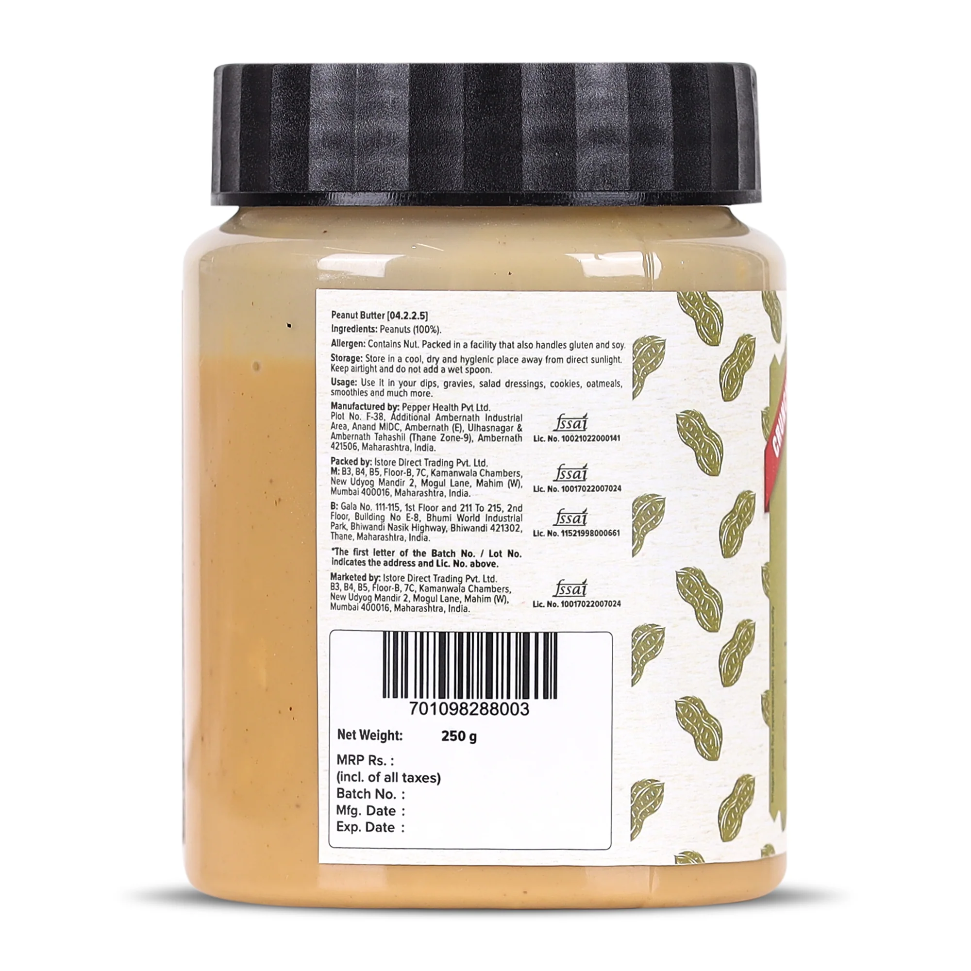 Crunchy Peanut Butter (Bold Roasted Flavour | Crunchy Texture | Single Ingredient | Keto-Friendly) - Image 2