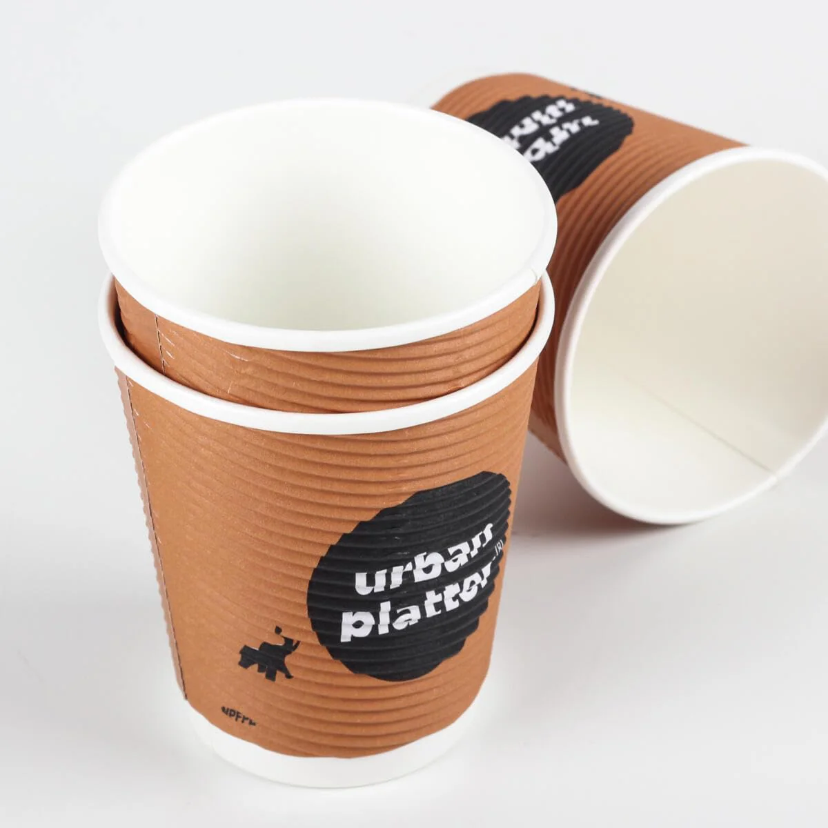 Double Wall Kraft Paper Brown Ripple Coffee Cups, 250ml (Food-Grade Paper / Perfect for Holding Hot Drinks / Pack of 25)
