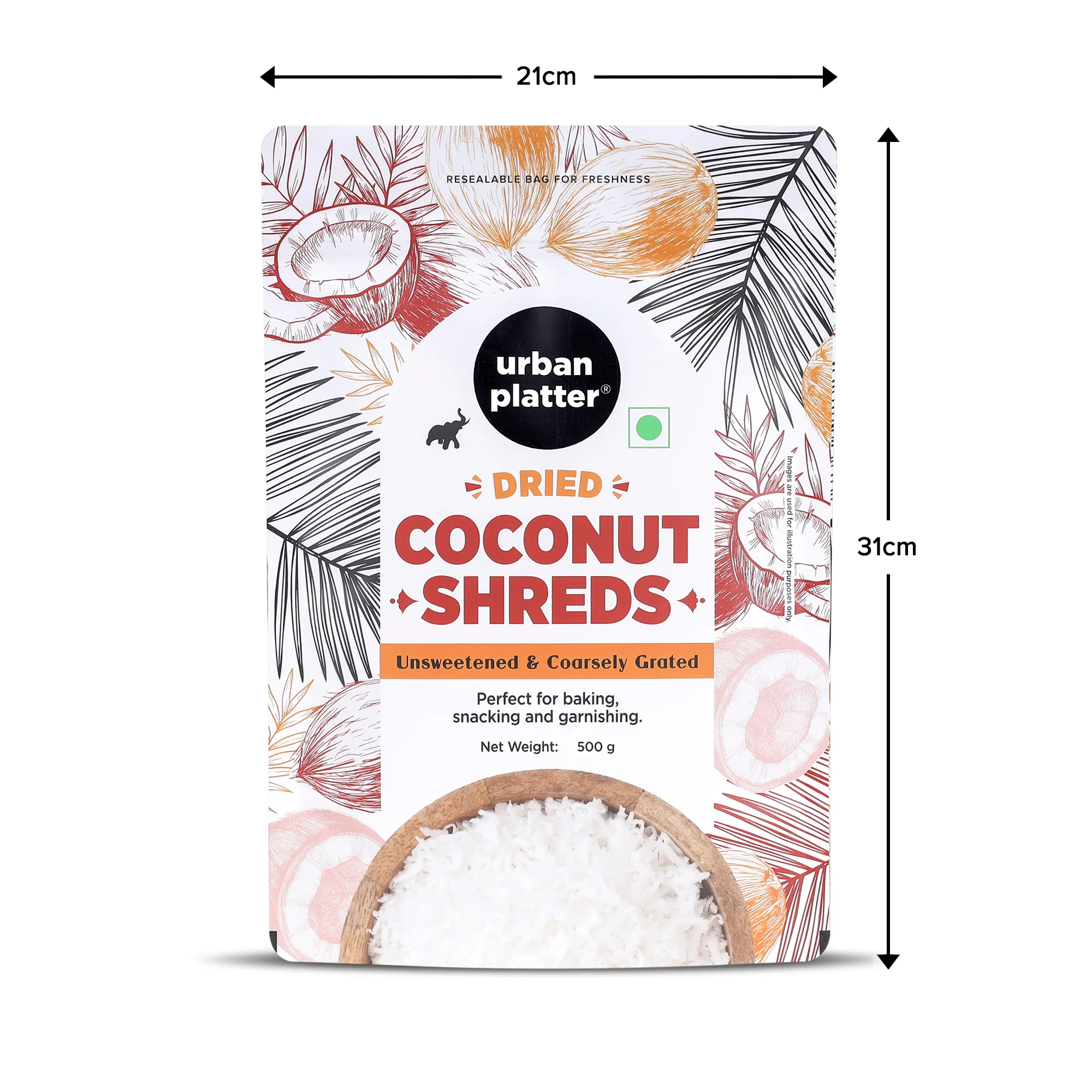 Dried Coconut Shreds 500g (Unsweetened Coarsely Grated, Ideal for Baking, Garnishing & Indian Sweets) - Image 9