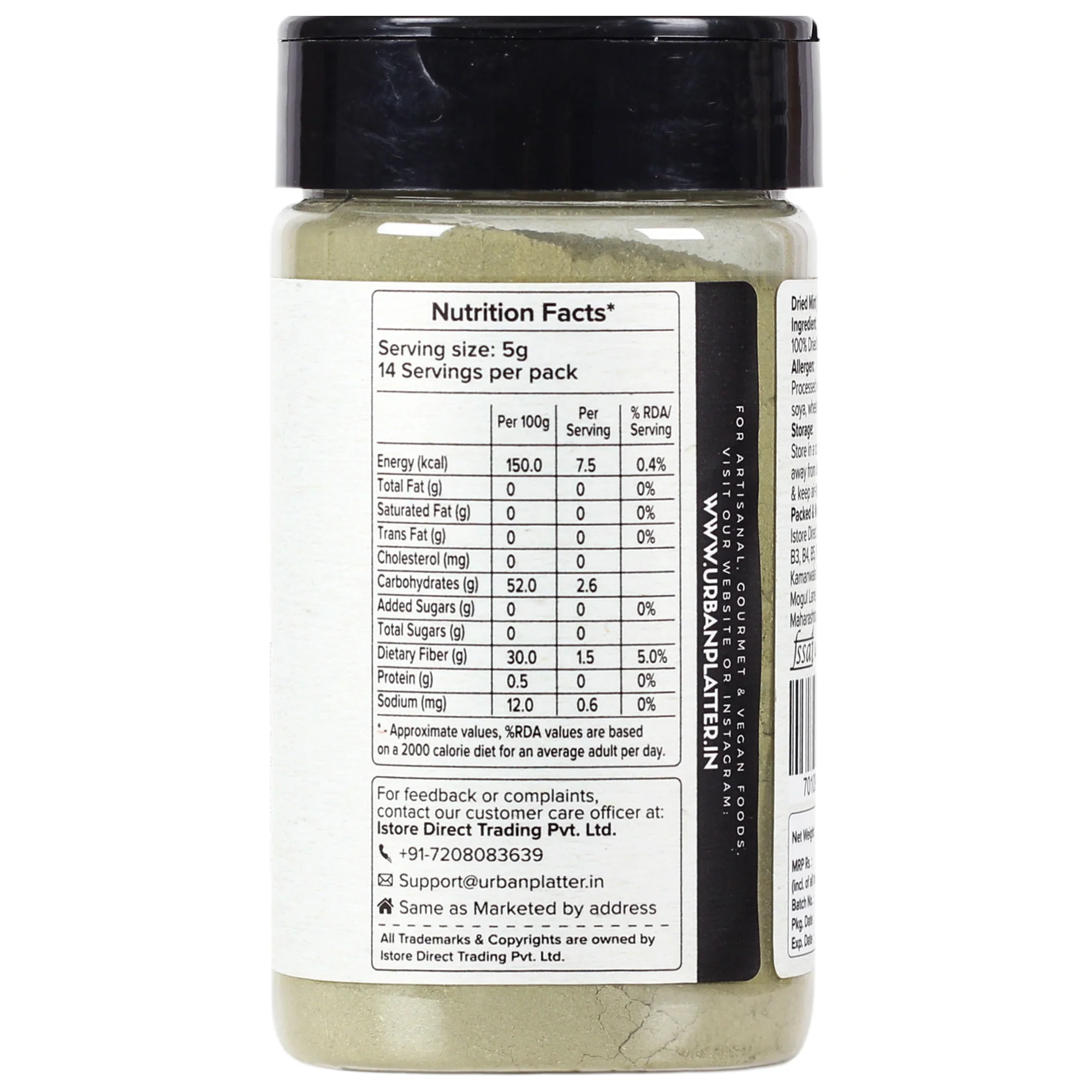 Dried Mint Powder Shaker Jar, [Premium Quality, Pudina Powder] - Image 3