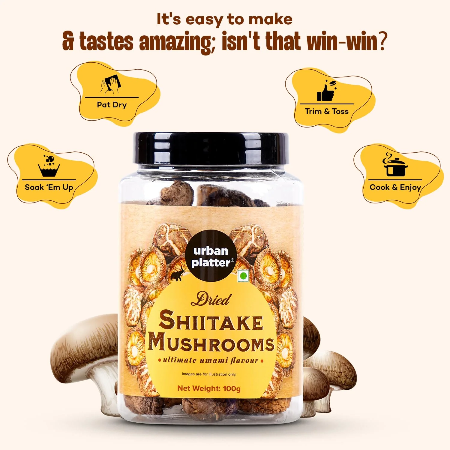 Dried Shiitake Mushrooms, 100g (Umami-Rich | Perfect for Asian Soups, Stir-Fries & Sushi | Rehydrates Quickly) - Image 5