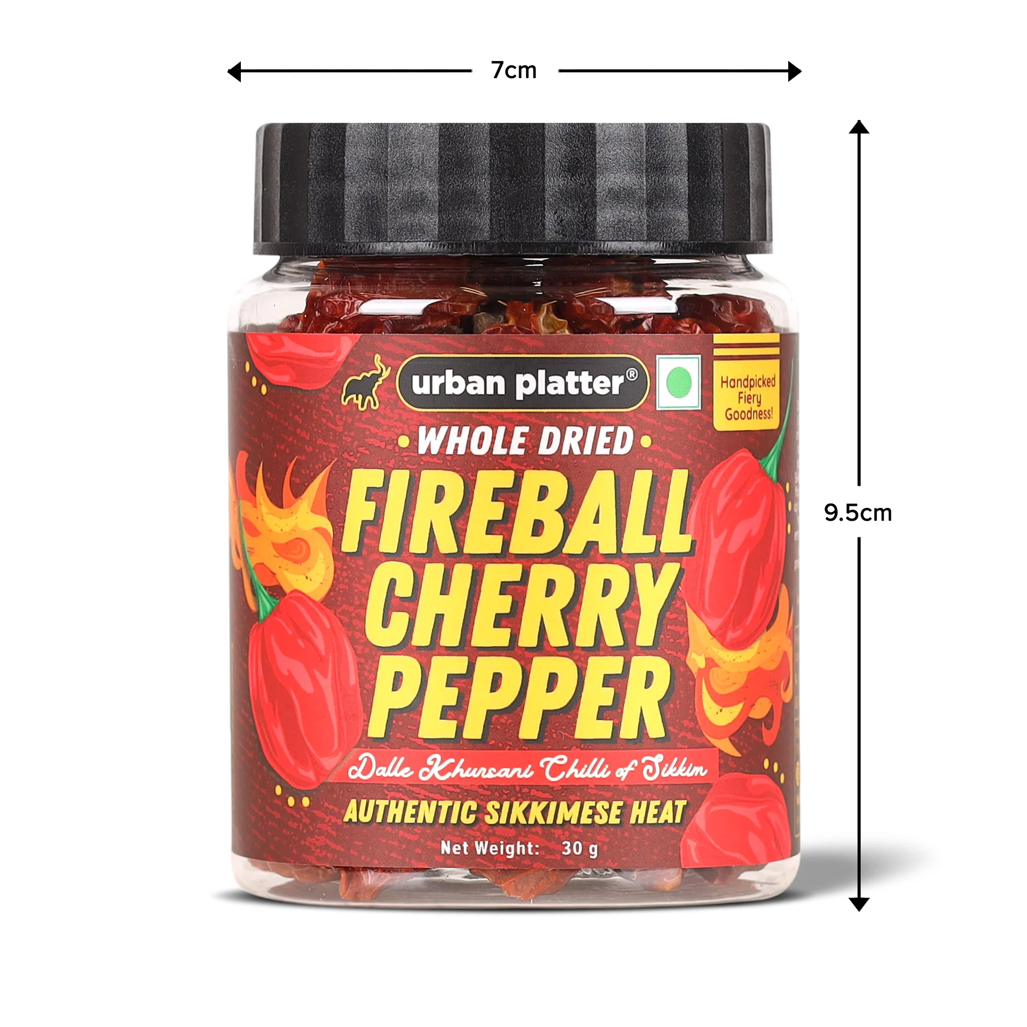 Fireball Cherry Pepper, 30g (Whole & Dried, Dalle Khursani Chilli of Sikkim, Hot & Fiery) - Image 12