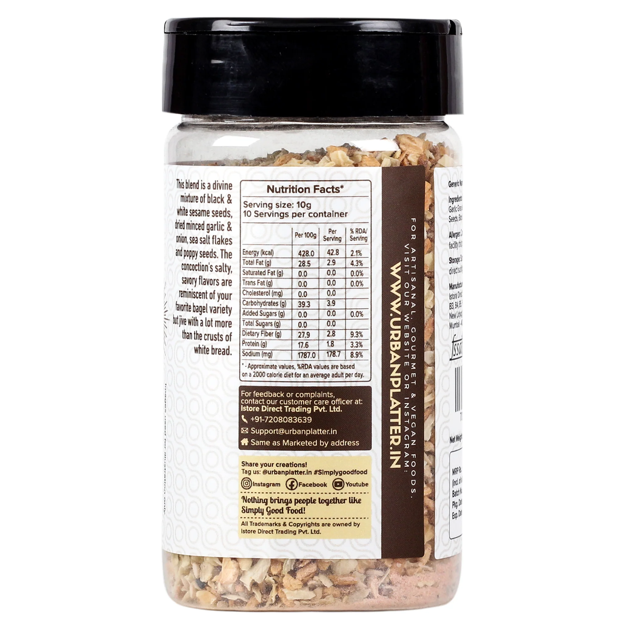 Everything Bagel Seasoning, 100g (Classic American Seasoning Blend with Onion Flakes, Garlic, Sesame Seeds and Sea Salt | Season toasts, breads and salads) - Image 3