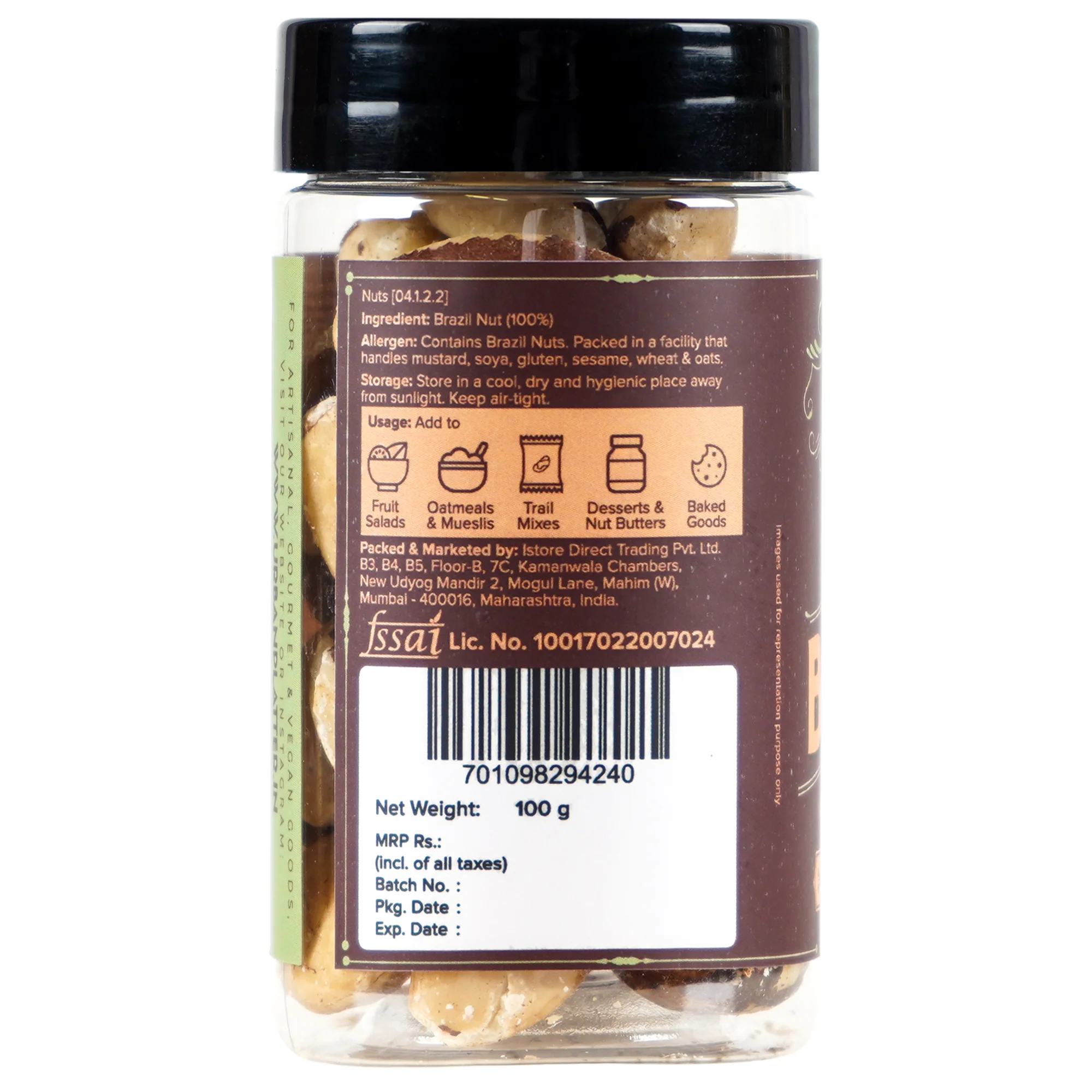 Brazil Nuts, 100g (Rich in Selenium, Superfood, Have 1 Daily, Product of Peru) - Image 2