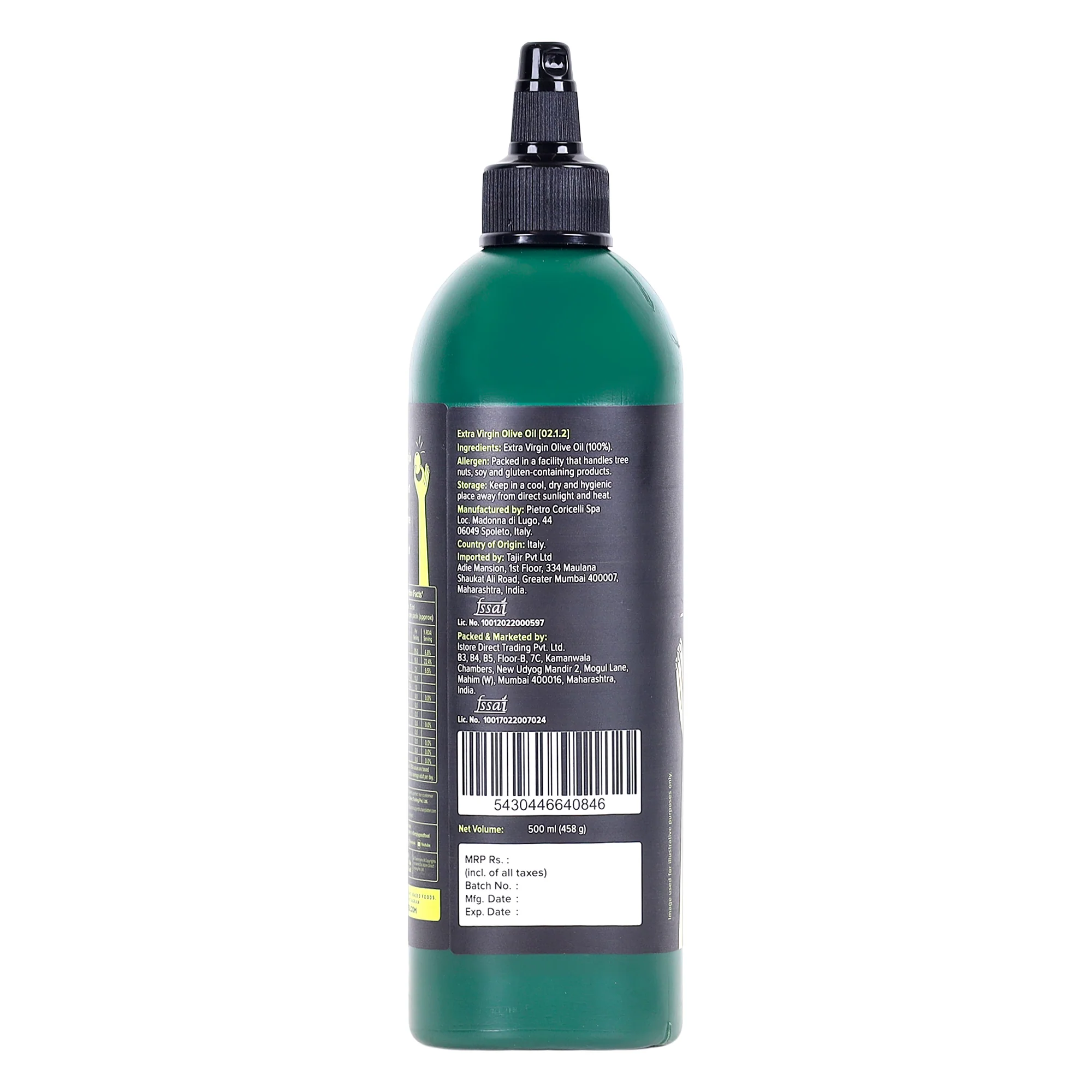 Extra Virgin Olive Oil in Squeezy Bottle, 500ml [Product of Italy | Convenient Squeezable Bottle | Argemone Oil Free] - Image 2