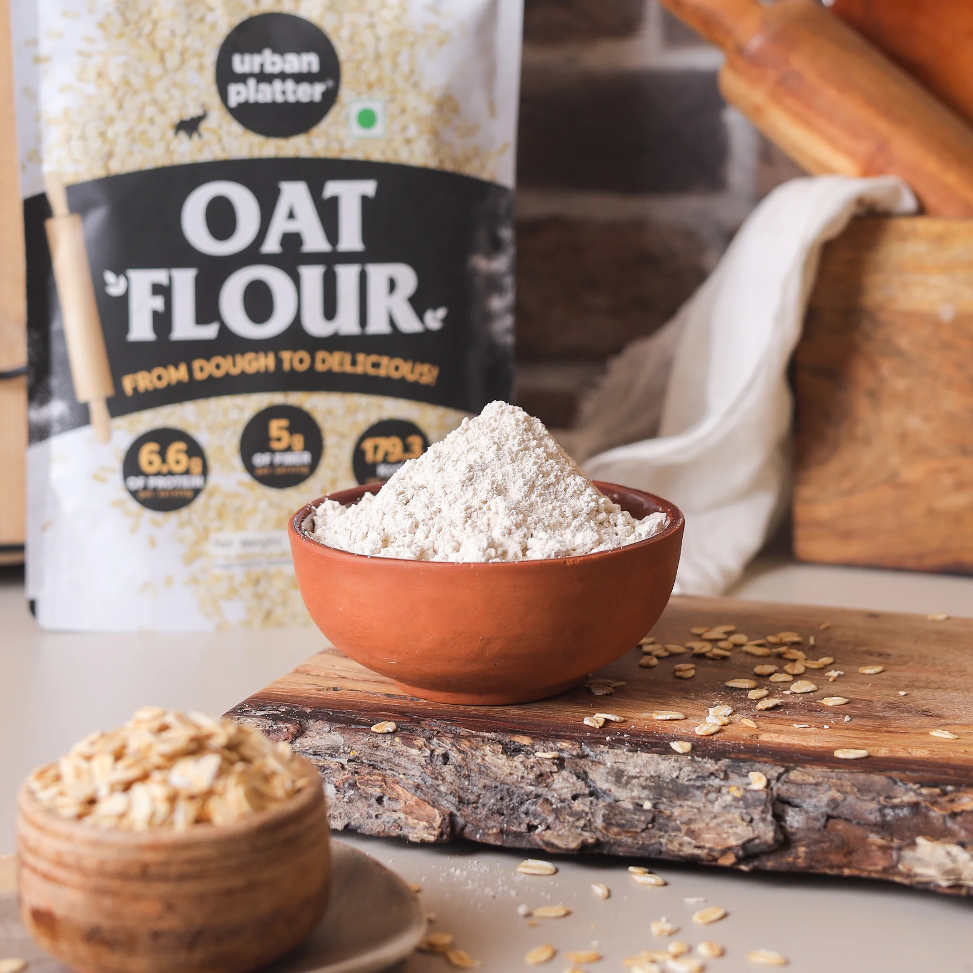 Oats Flour, 500g (Gluten-free, Fibre-rich, Ideal for Baking, Pancakes & Smoothies, Made from 100% Whole Oats) - Image 3