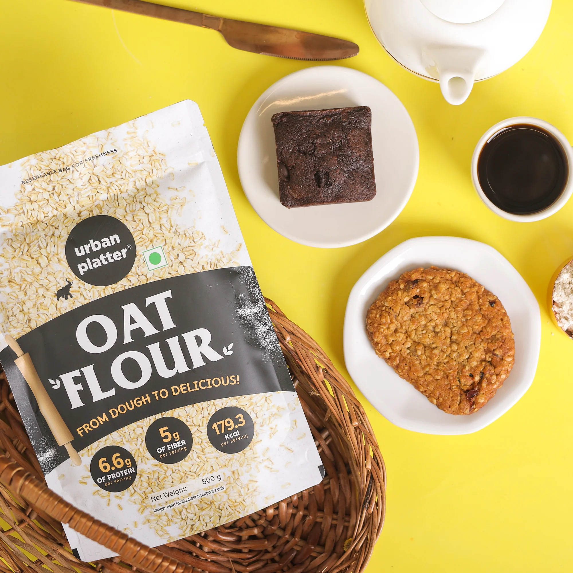 Oats Flour, 500g (Gluten-free, Fibre-rich, Ideal for Baking, Pancakes & Smoothies, Made from 100% Whole Oats) - Image 4