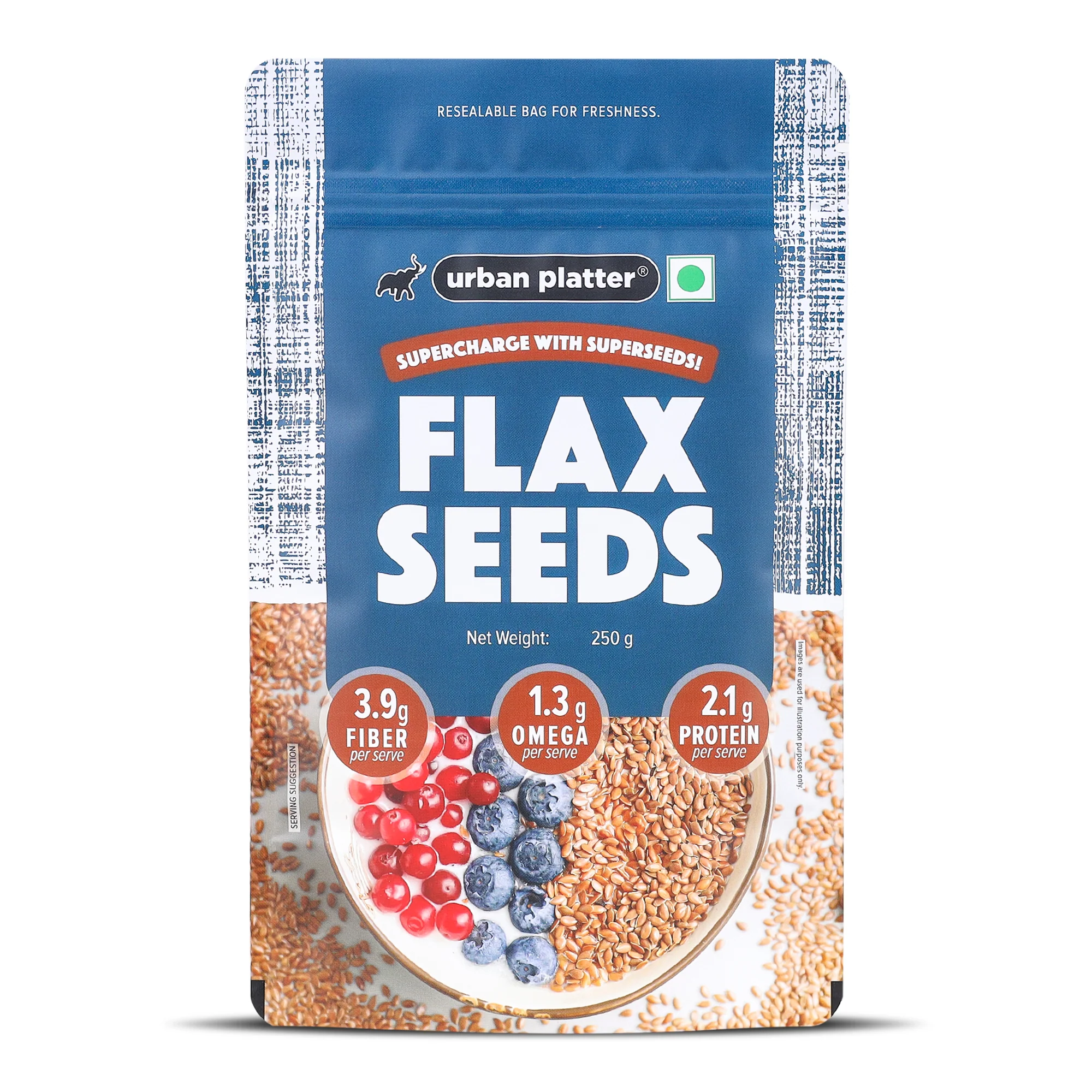 Flax Seeds, 250g (Alsi | Heart-Healthy | Protein and Fiber Rich | Use in salads | After meal Digestive)