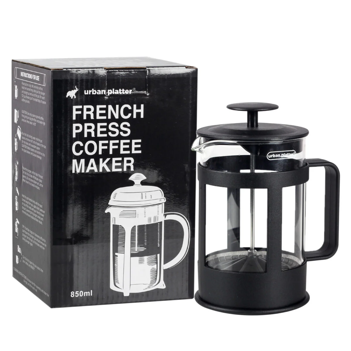 French Press Coffee Maker Pot, 850ml [Toughened Boron Glass, Stainless Steel Plunger]