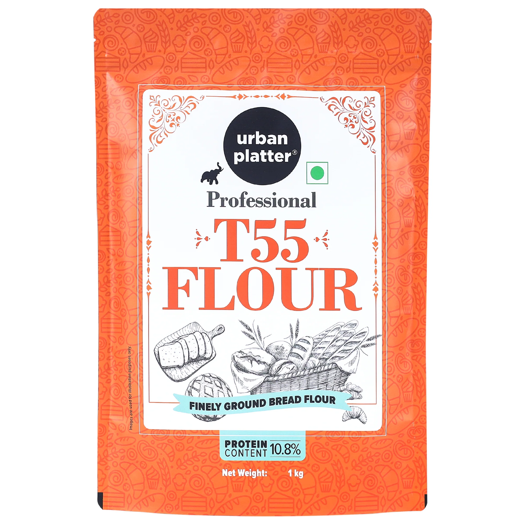French T55 Fine Wheat Bread Flour, 1Kg (Farine Francaise De Ble)