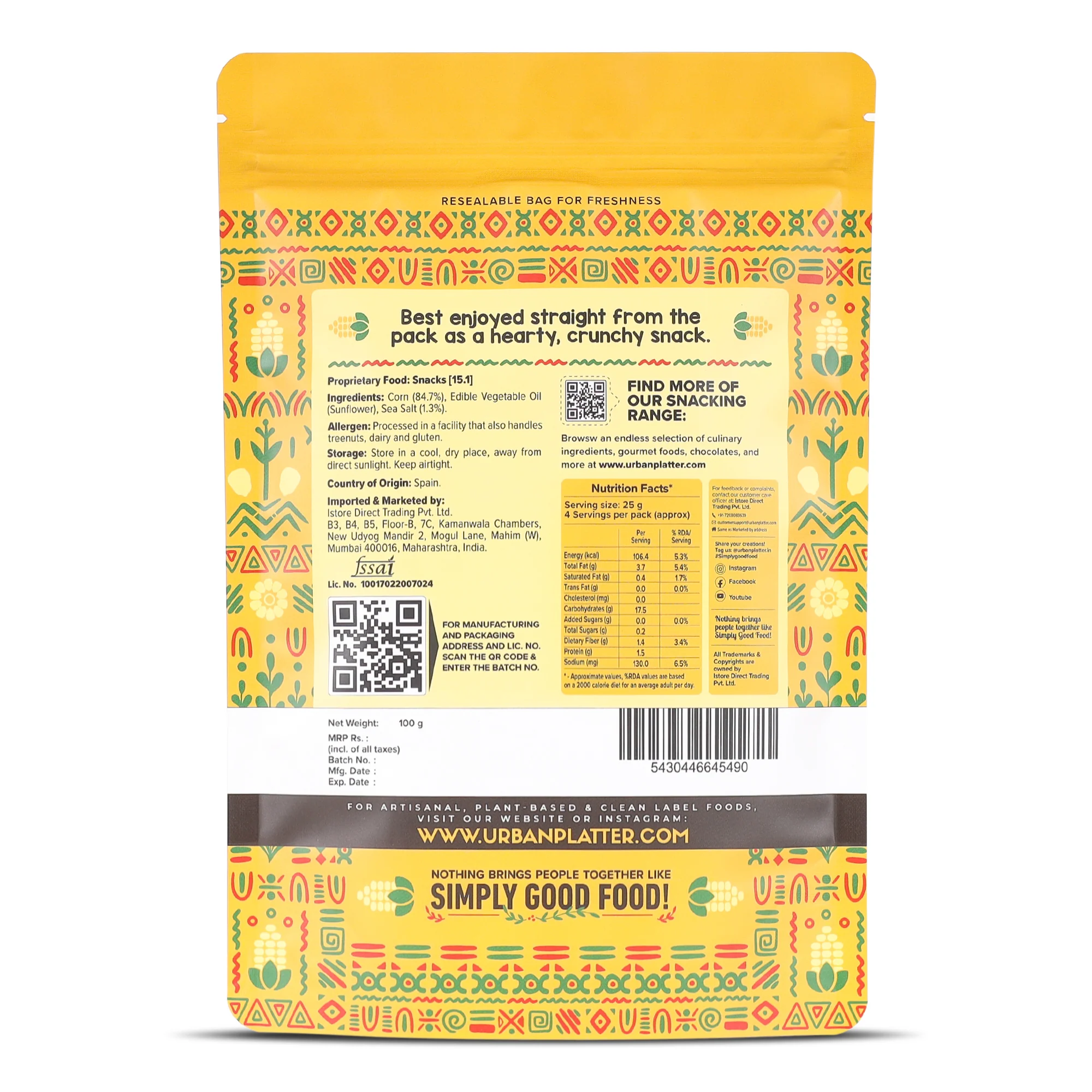 Giant Inka Corn, 100g (Salted & Roasted Corn Kernels, Product of Spain) - Image 2