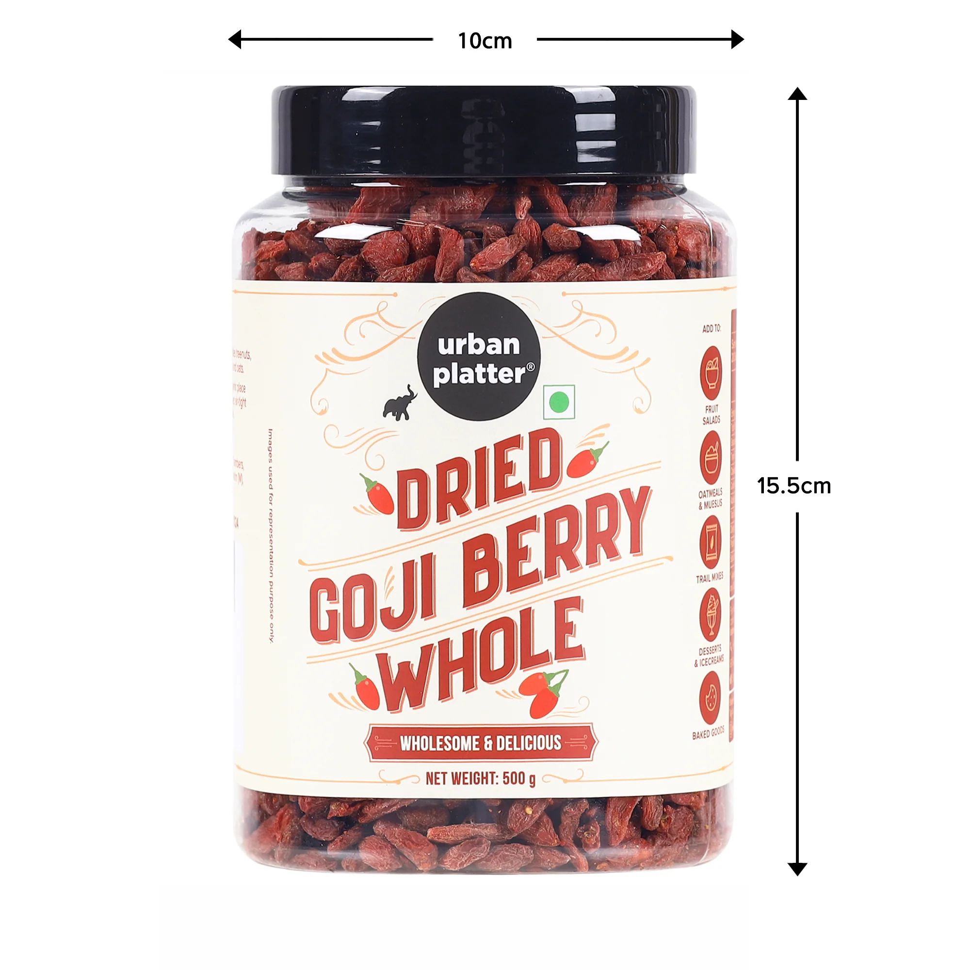 Goji Berries, 500g (Antioxidant-Rich Superfood | Naturally Sweet & Chewy | Great for Snacking, Smoothies & Baking) - Image 7