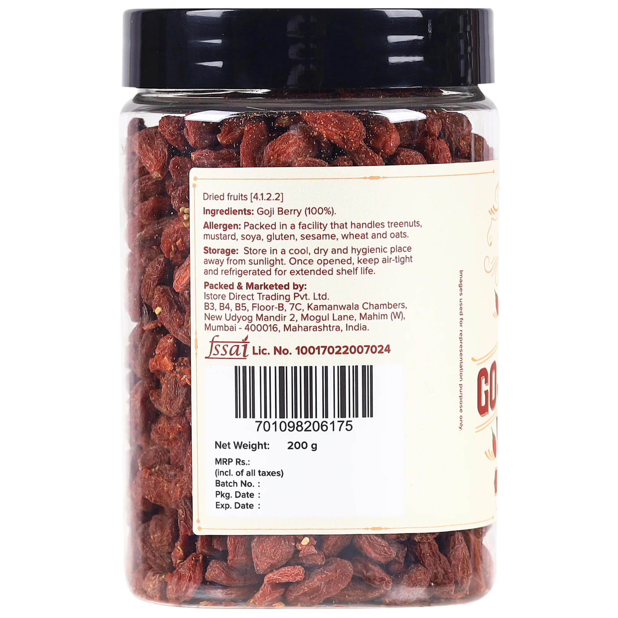 Goji Berries, (Antioxidant-Rich Superfood | Naturally Sweet & Chewy | Great for Snacking, Smoothies & Baking) - Image 2
