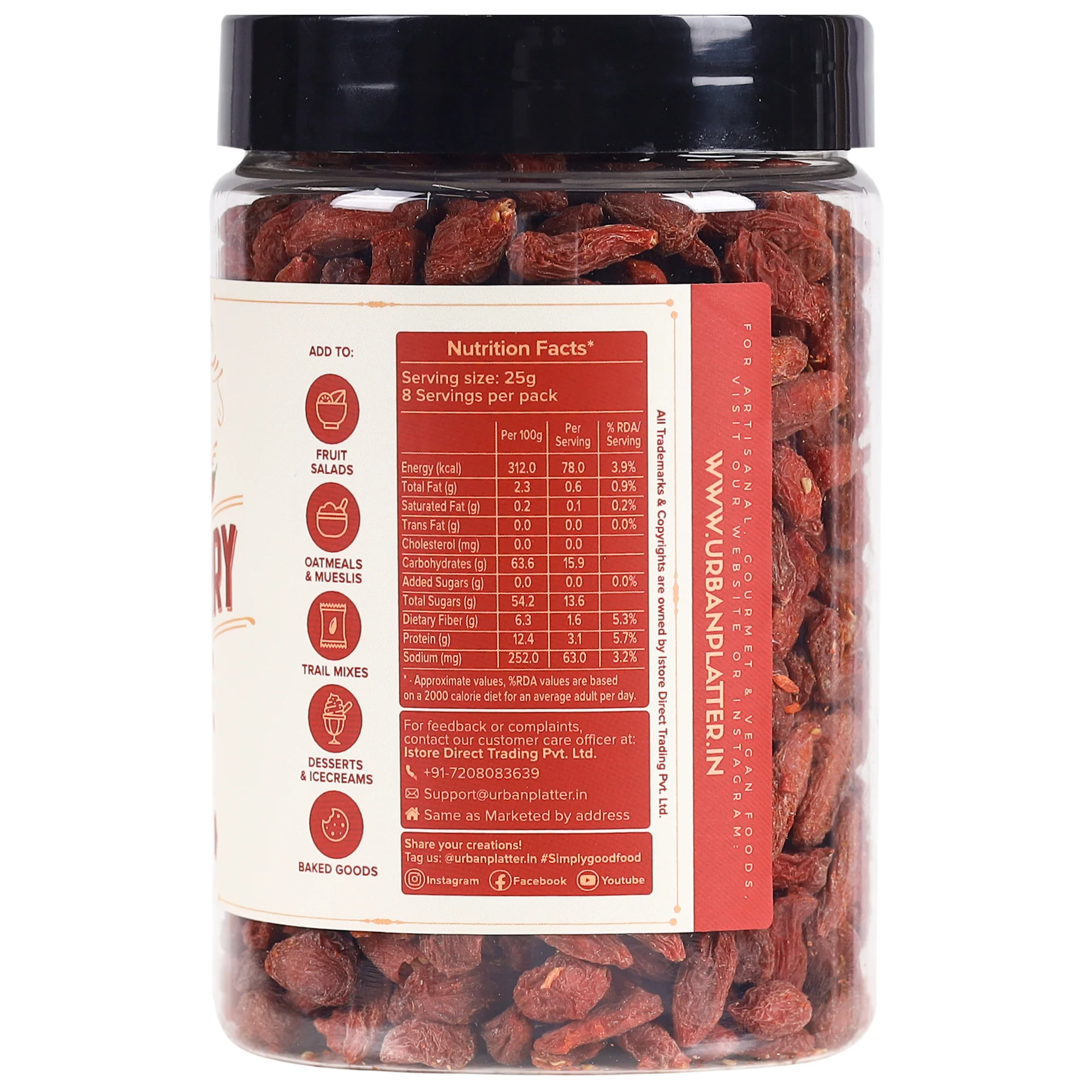 Goji Berries, (Antioxidant-Rich Superfood | Naturally Sweet & Chewy | Great for Snacking, Smoothies & Baking) - Image 3