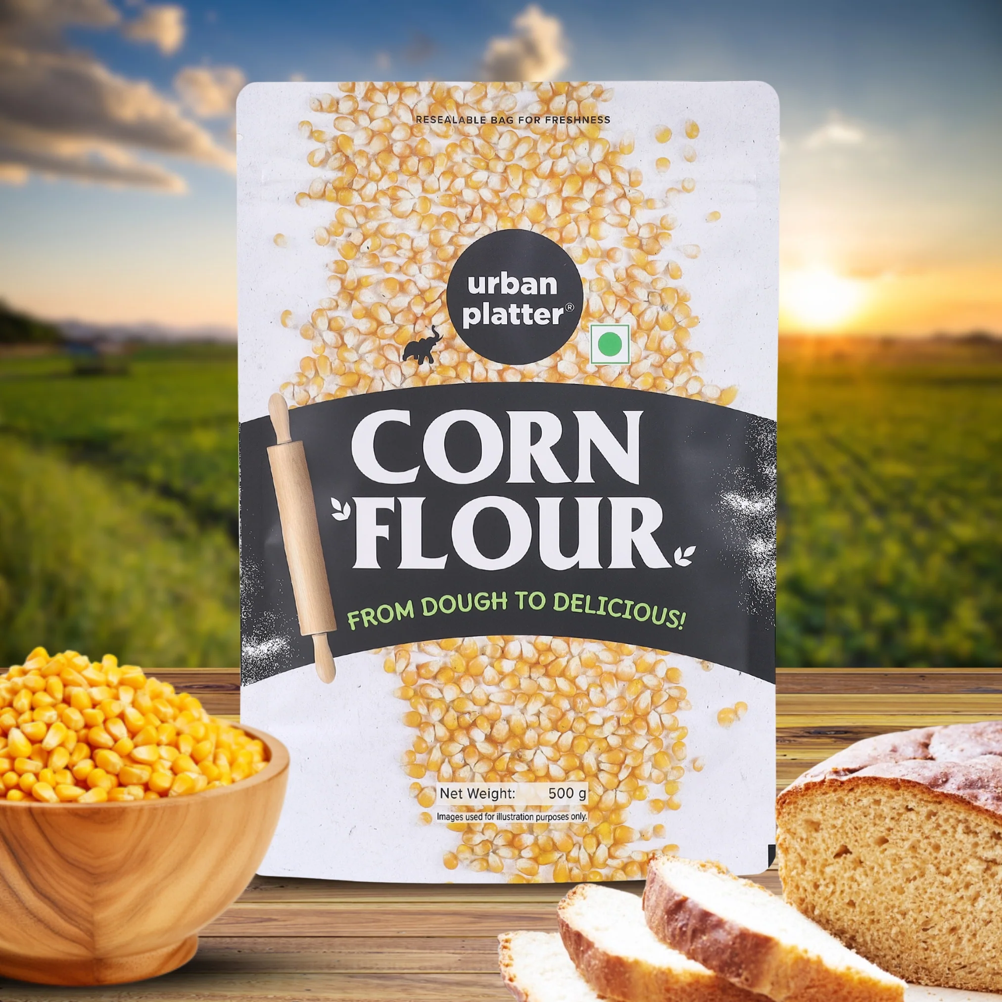 Golden Corn Flour, 500g (Stone-Ground Makka Atta, Naturally Gluten-free, Made from Whole Corn) - Image 5