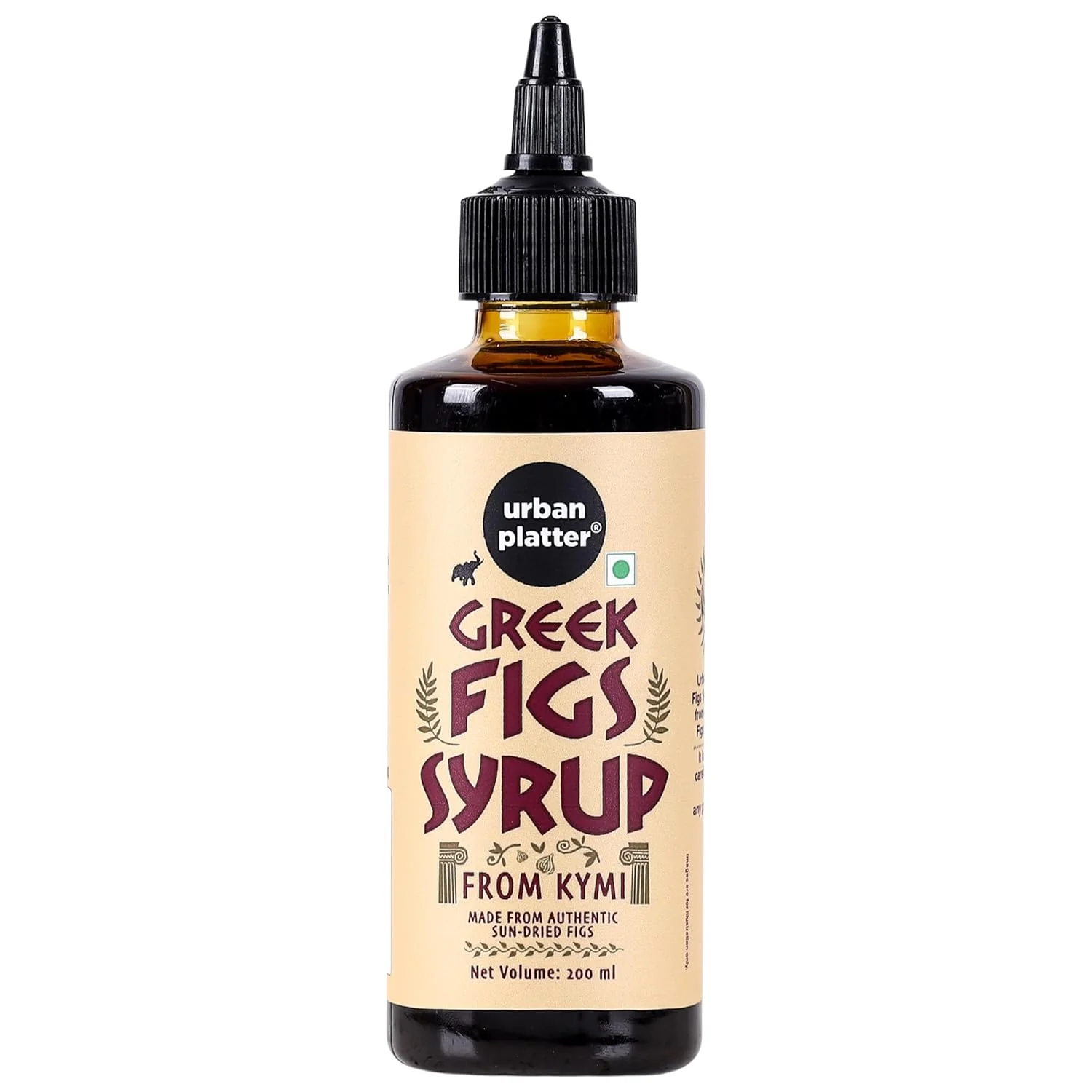 Greek Figs Syrup, 200ml (Product of Kymi, Preservatives Free, 100% Figs, Natural Sweetener, Perfect for Desserts, Salads, Cocktails, Baking)