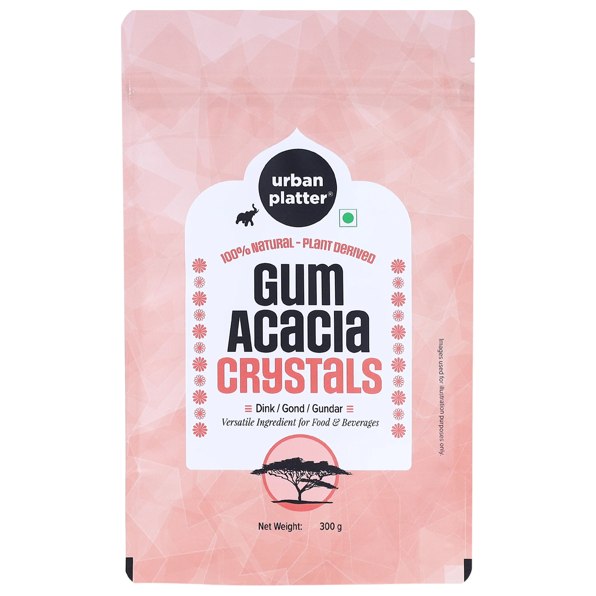 Gum Acacia Powder, 300g (Natural Dink Gond Gunder, Prebiotic Fibre, Baking Binder, Naturally Gluten-free)