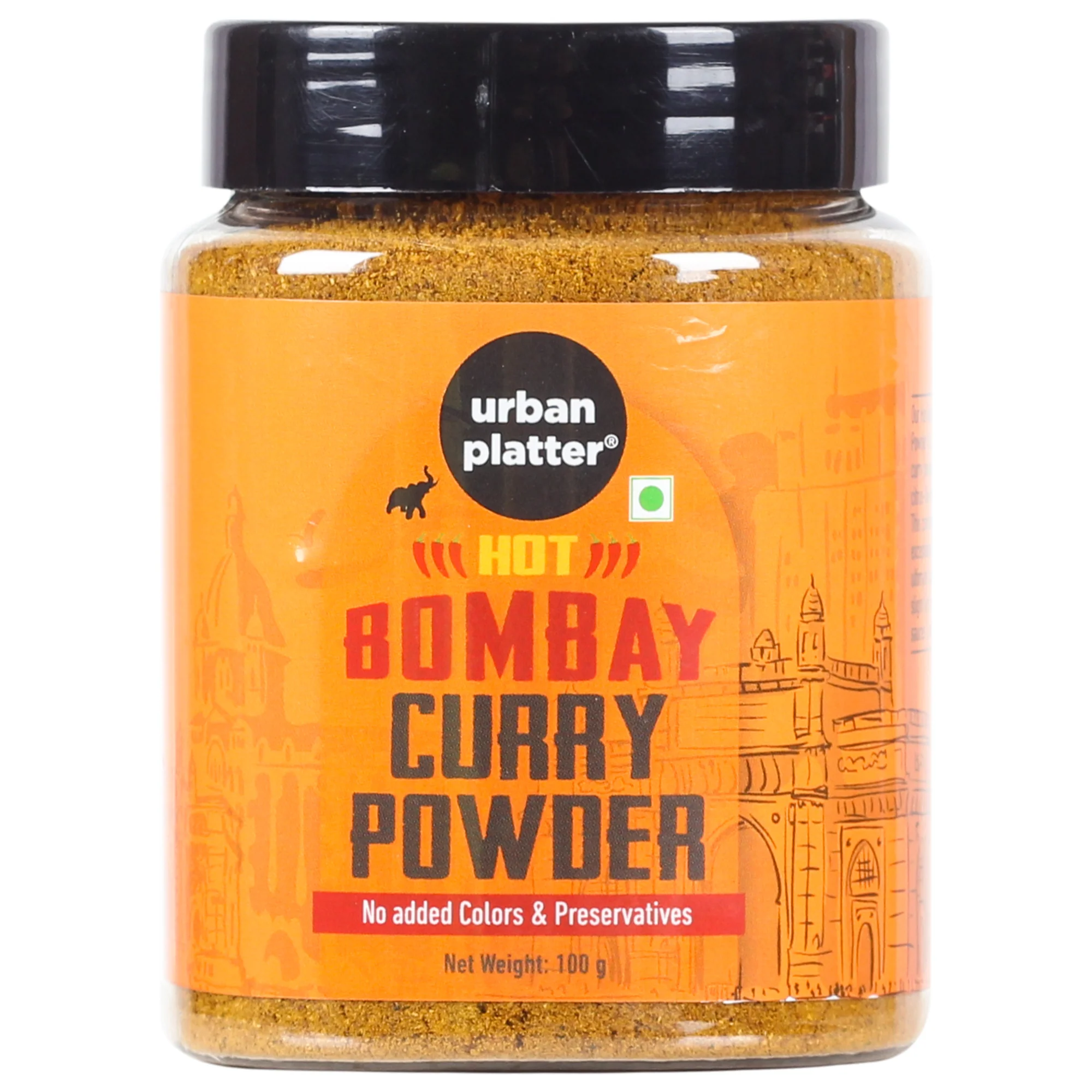 Hot Bombay Curry Powder, 100g (All Natural, Use in sauces, curries and marinades | No added Colour or Preservatives)