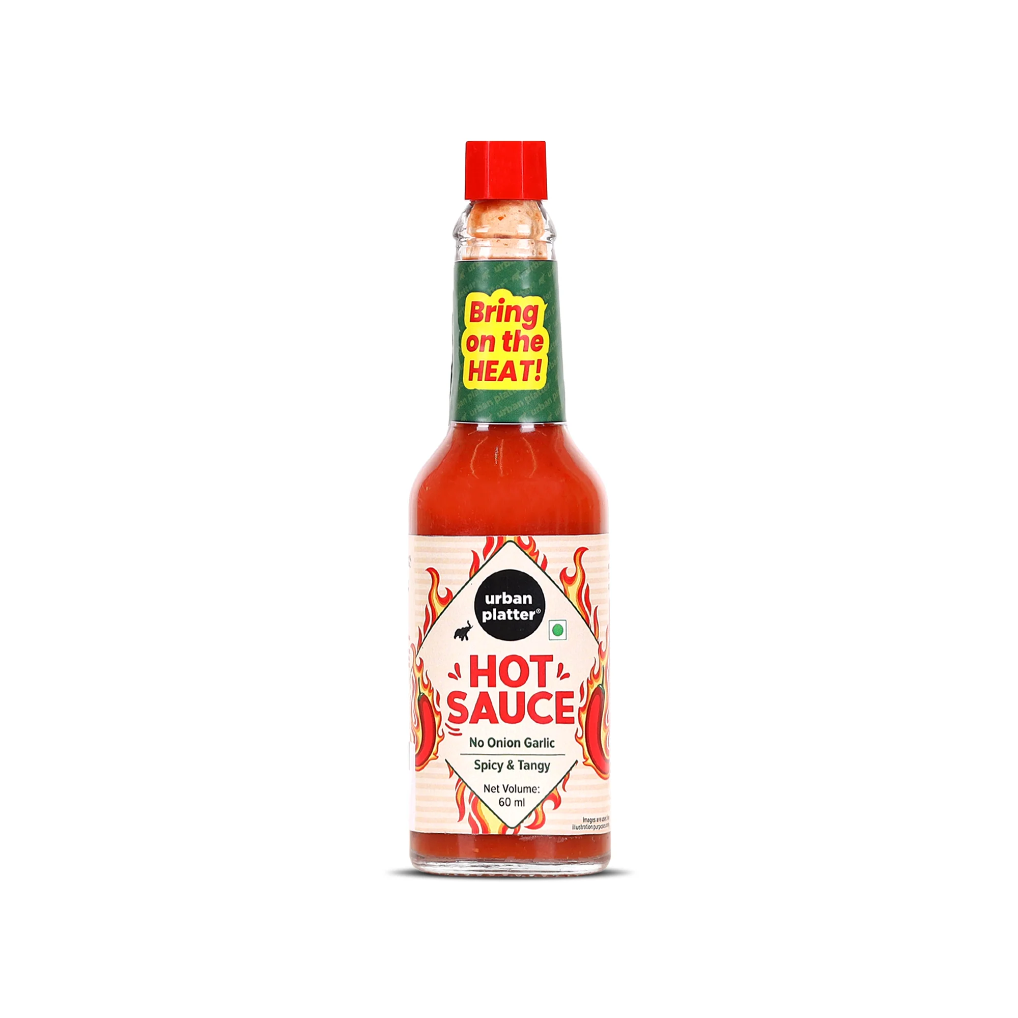 Hot Sauce, 60ml (Tangy & Balanced Chilli Heat, Made with Indian Chillies, No Onion, No Garlic, No Preservatives) - Image 2
