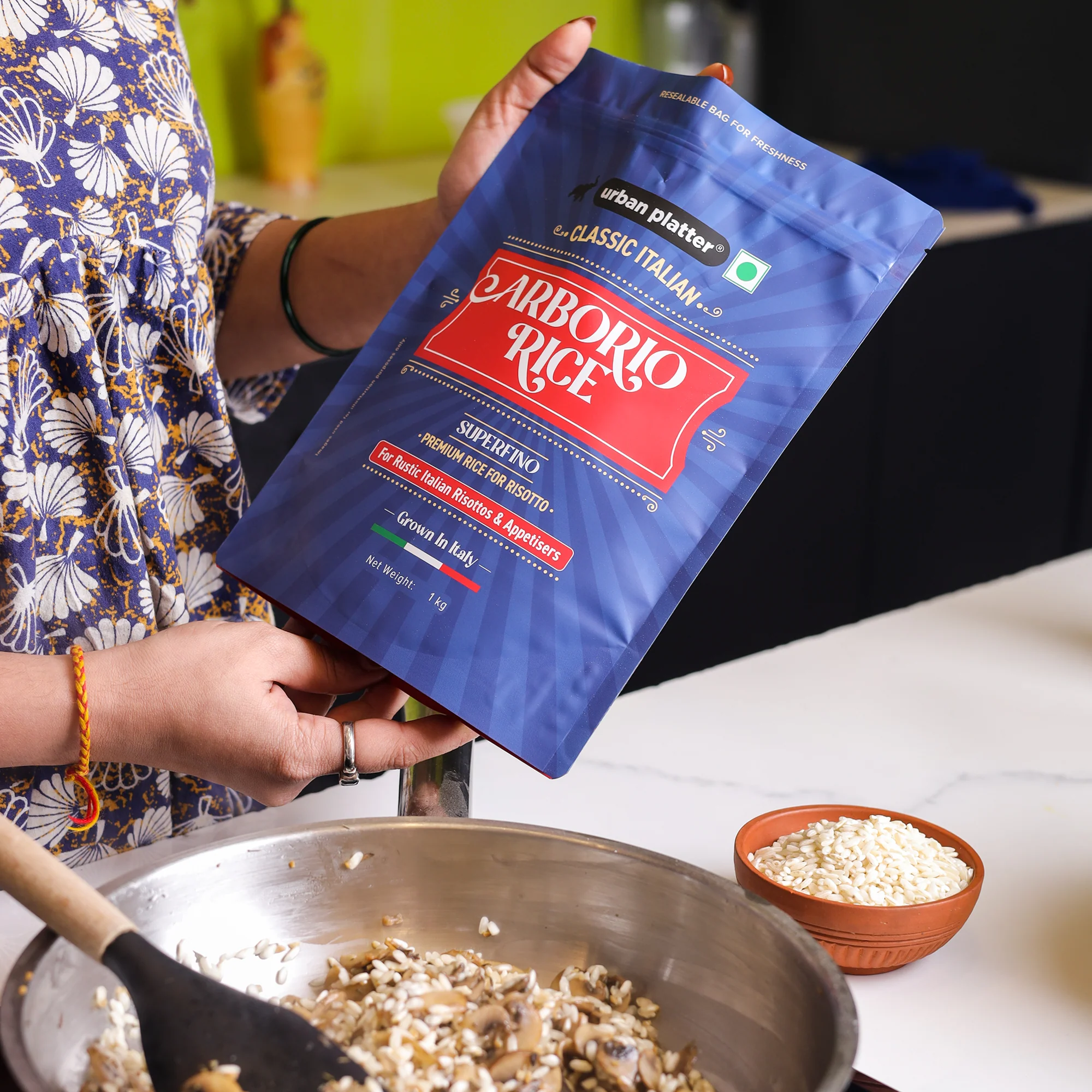 Italian Arborio Rice, 1kg (Imported from Italy, Ideal for Risotto, Vacuum Packed) - Image 3