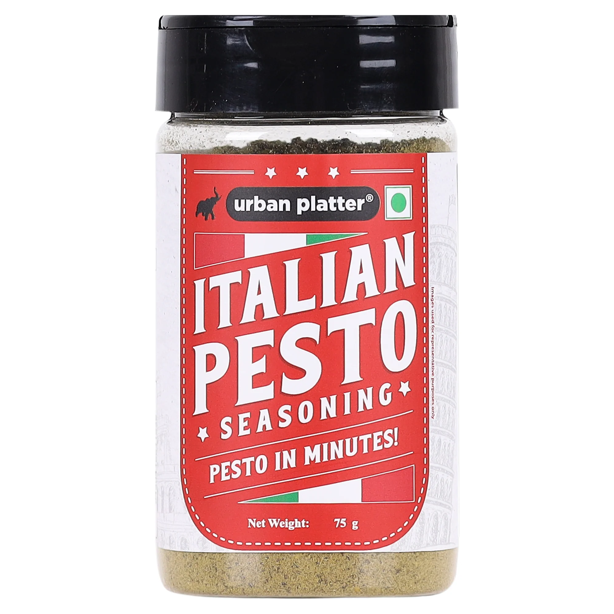 Italian Basil Pesto Seasoning, 75g (Instant & Flavourful | Plant-based | Perfect for Pasta, Salads, Snacks)