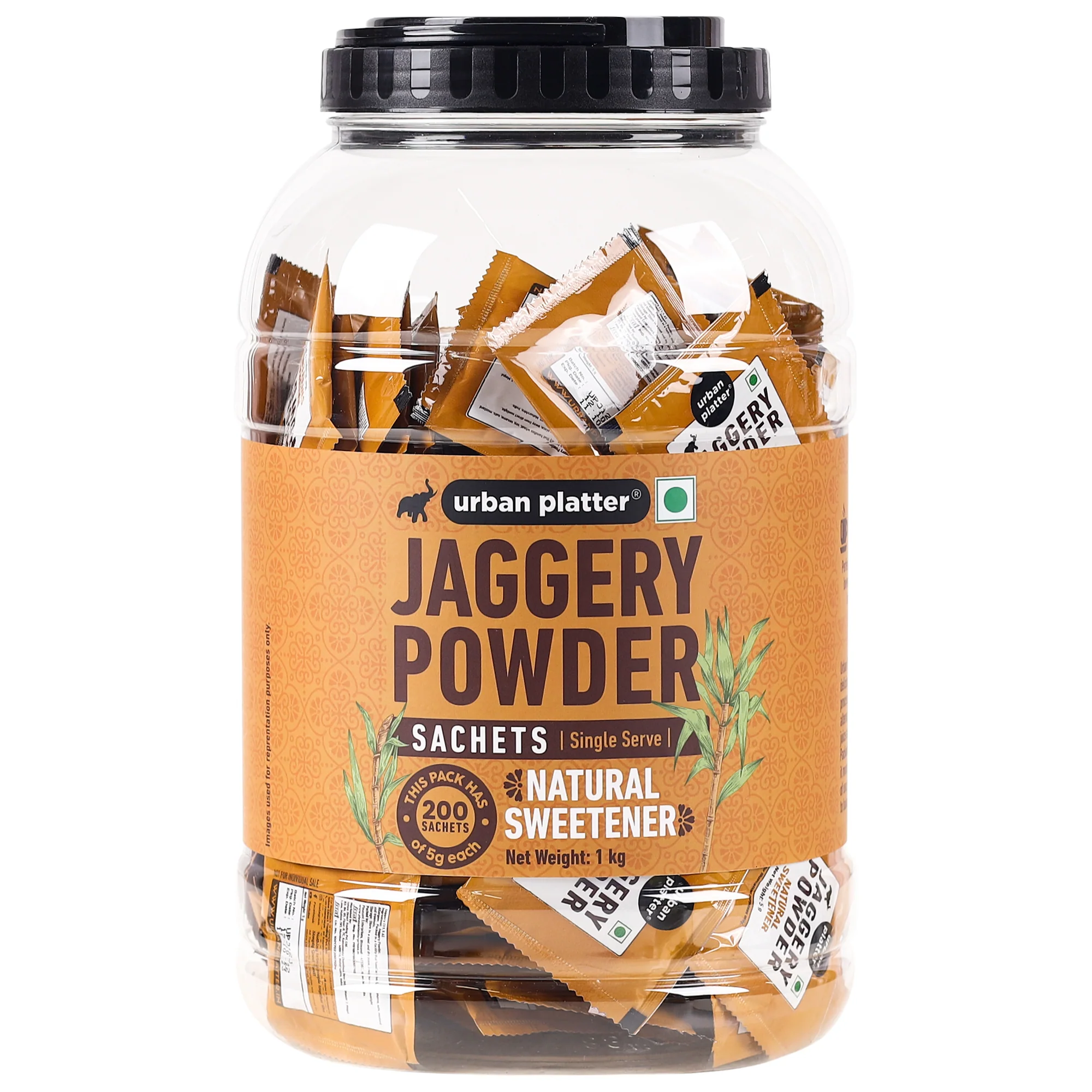 Jaggery Powder Sachets, 1Kg (200 Sachets, 5 grams Each)