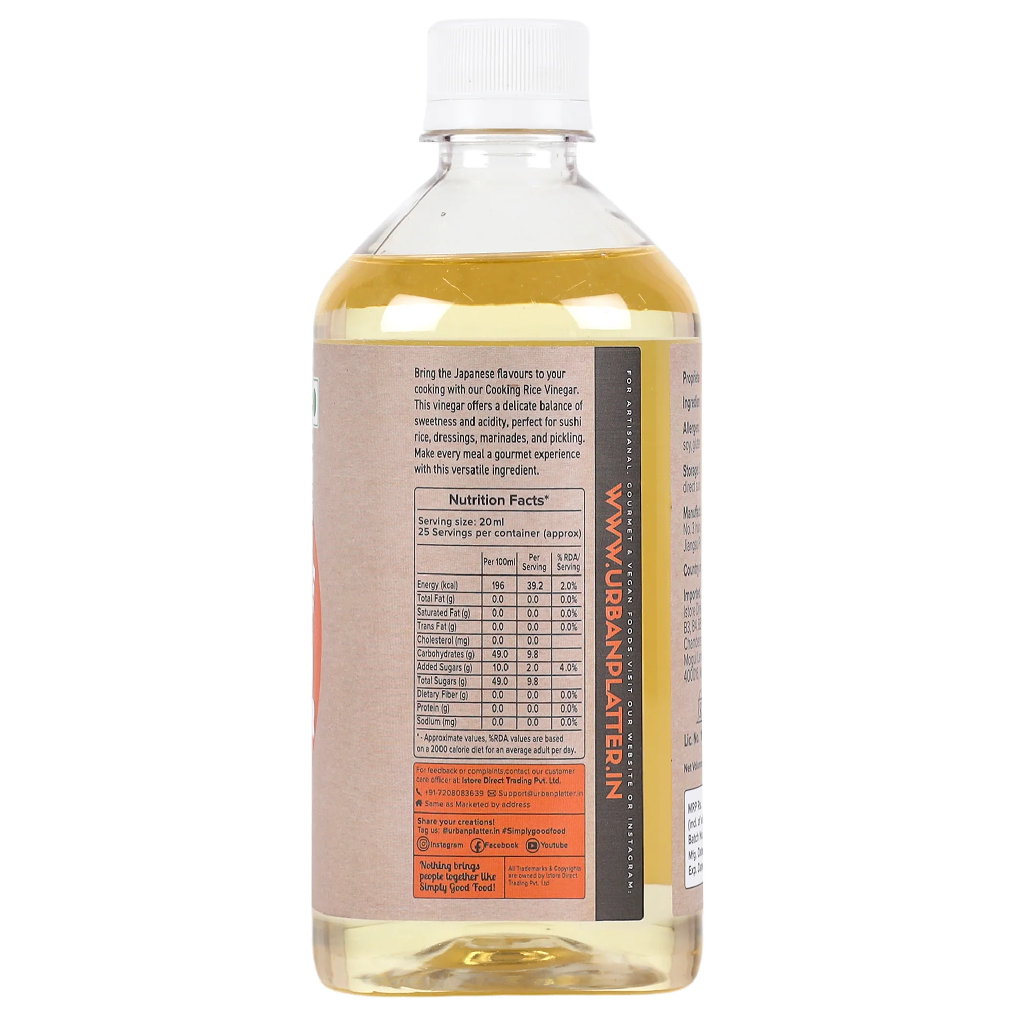 Japanese Style Cooking Rice Vinegar, 500ml (Traditionally Brewed, Sweet Rice Hon Mirin, Perfect for Soups) - Image 3