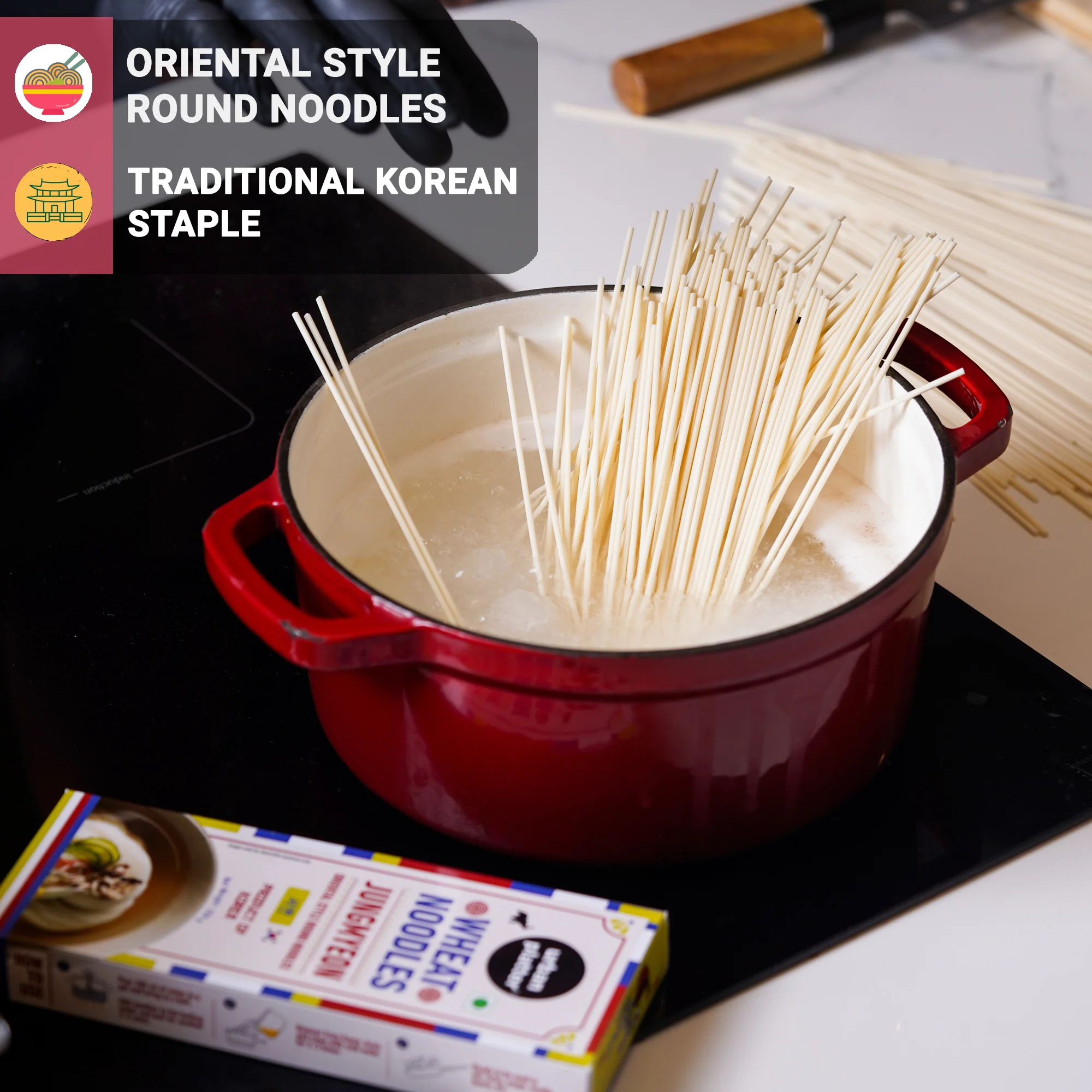 Jungmyeon Wheat Noodles, 250g (Round Korean Noodles | Springy & Chewy Bite | Best for Saucy & Spicy Dishes) - Image 6