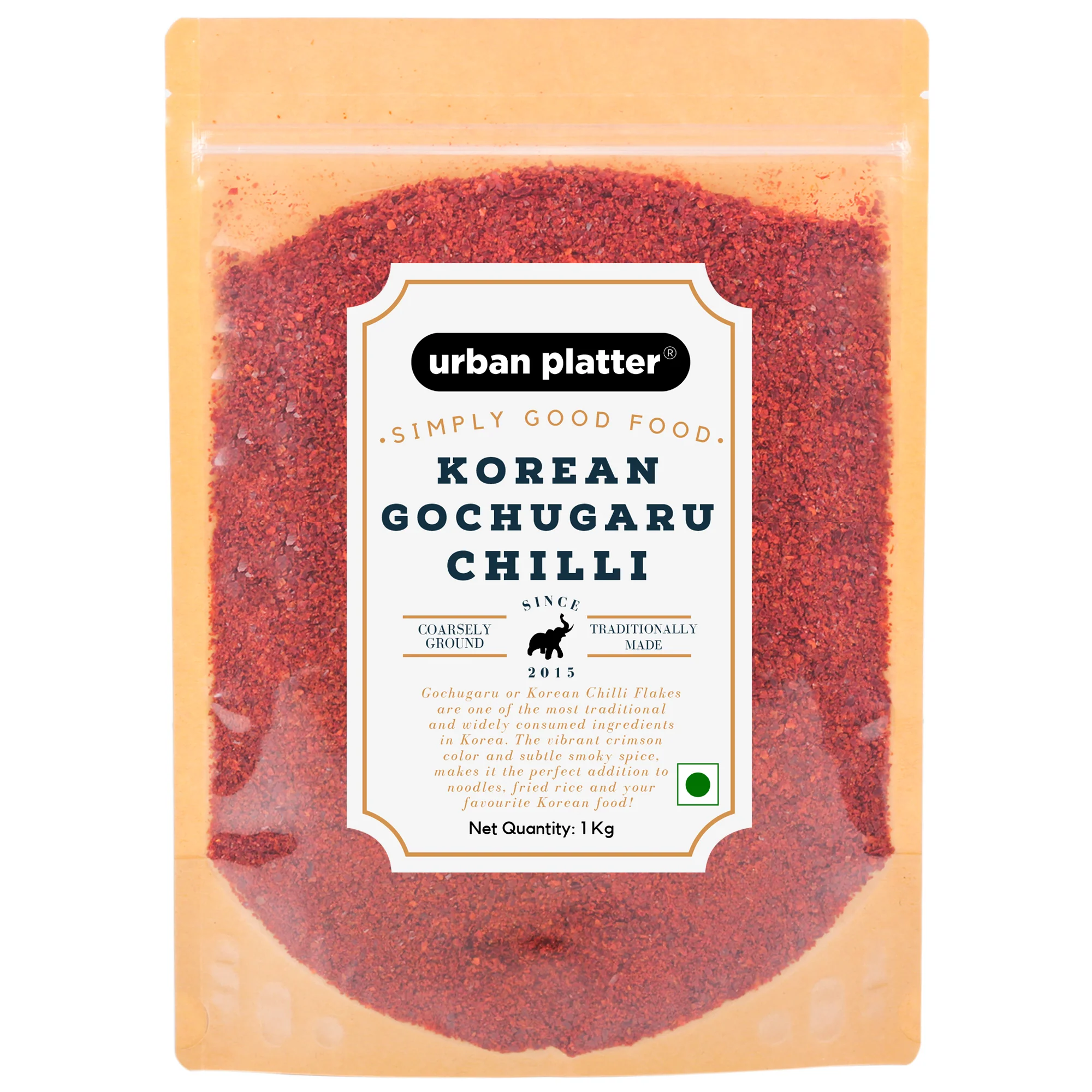 Korean Gochugaru Hot Pepper Powder 1Kg [Coarse ground Korean Dried Chilli Peppers | Smoky & Spicy| Use for Kimchi and other Korean Dishes]