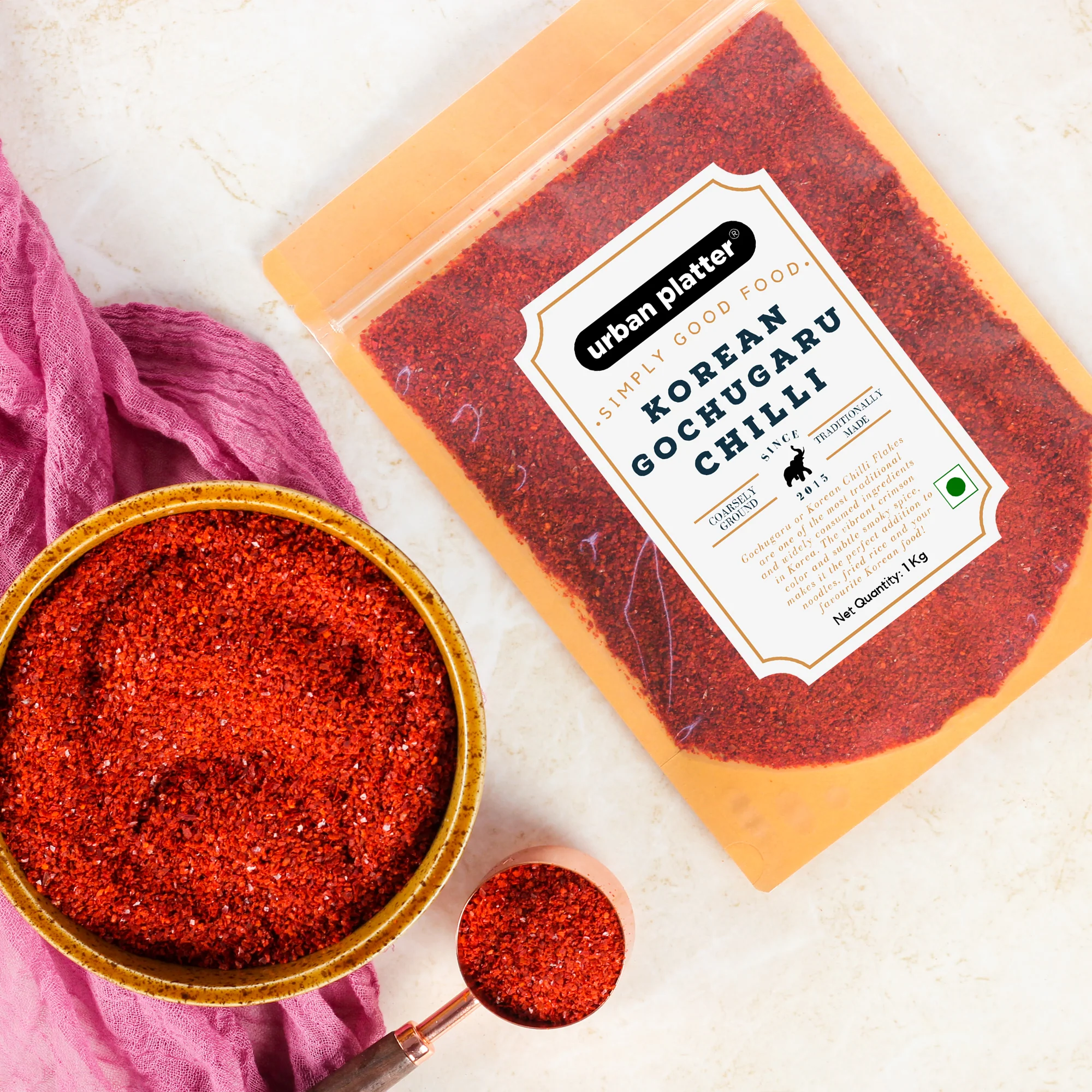 Korean Gochugaru Hot Pepper Powder 1Kg [Coarse ground Korean Dried Chilli Peppers | Smoky & Spicy| Use for Kimchi and other Korean Dishes] - Image 5