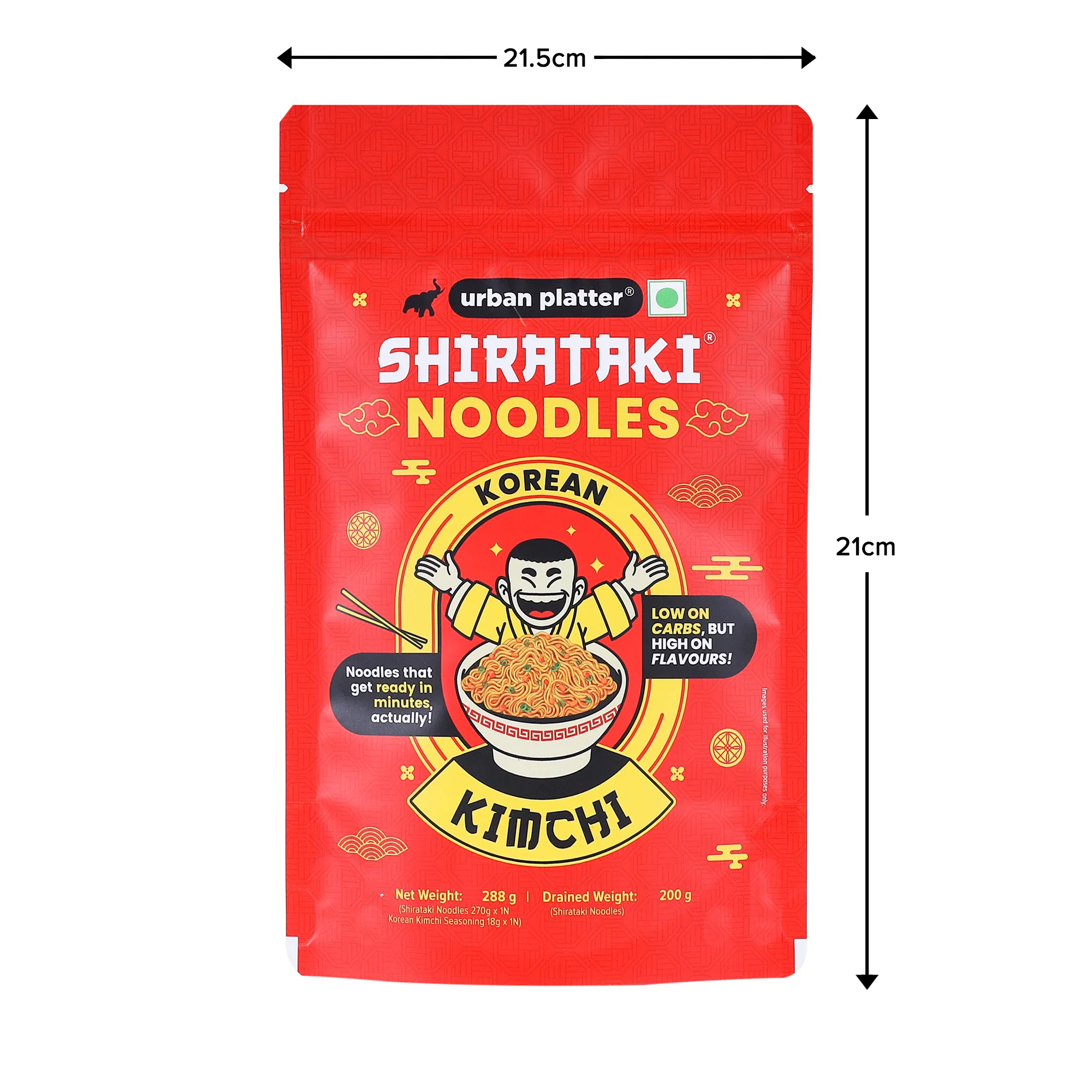 Korean Kimchi Shirataki Noodles, 288g (Keto-friendly, Low-Carb, Fat-free, Instant Noodles | Original Kimchi Flavour | Konjac Miracle Noodles) - Image 6