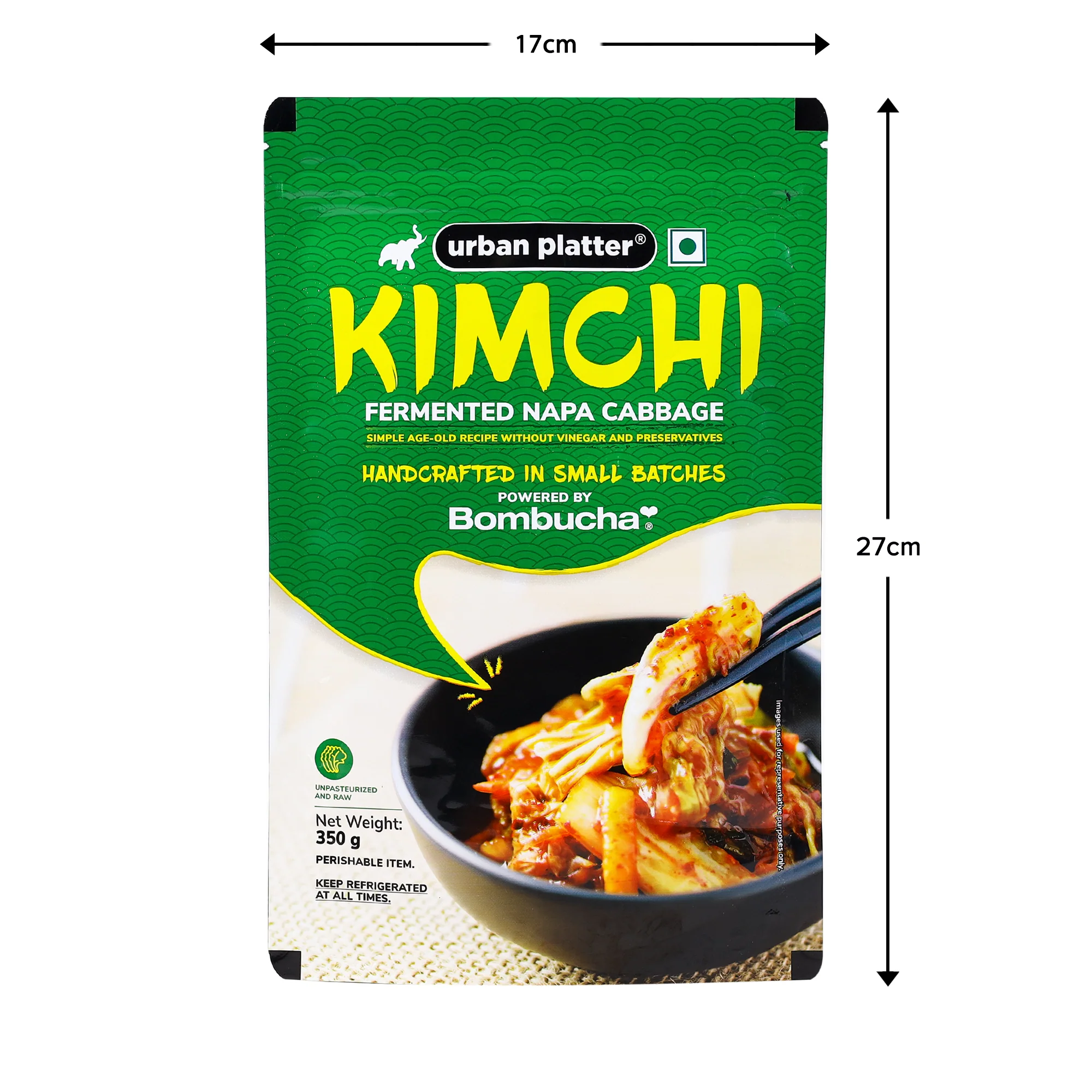 Korean Style Kimchi Fermented Nappa Cabbage, 350g [Raw,Powered by Bombucha] - Image 6