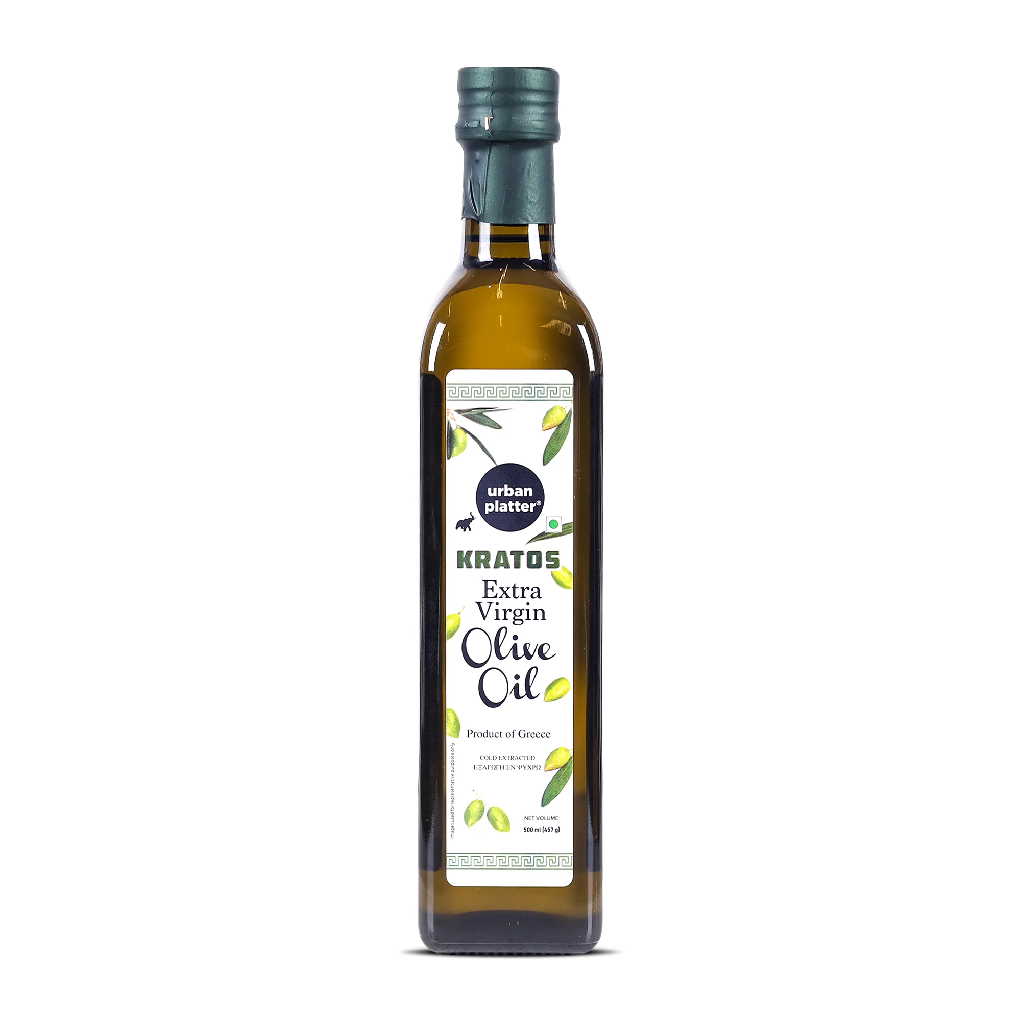 Kratos Cold Pressed Extra Virgin Olive Oil, 500ml (Made in Greece, Single Variety Koroneiki Olives, Rich in Anti-oxidants)
