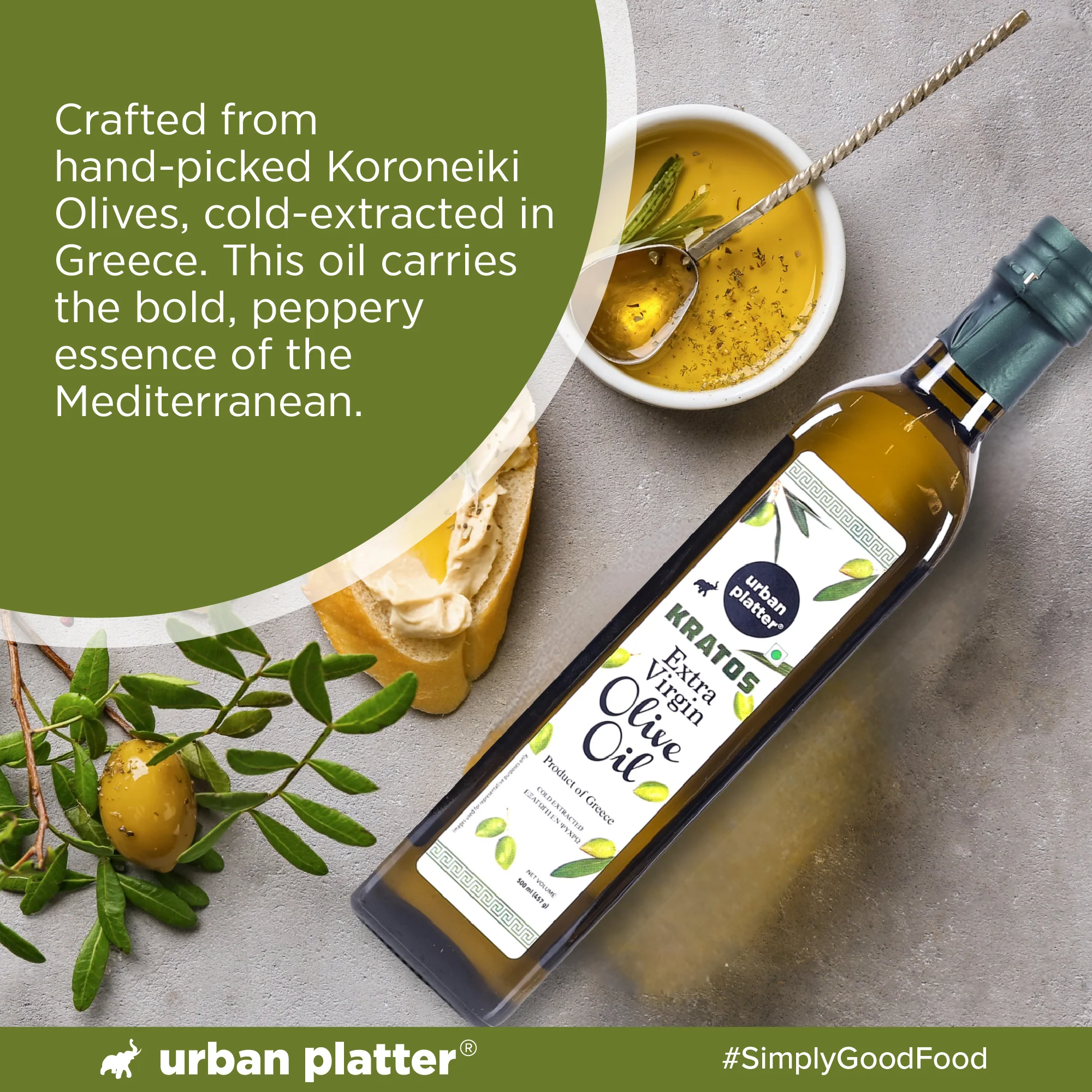 Kratos Cold Pressed Extra Virgin Olive Oil, 500ml (Made in Greece, Single Variety Koroneiki Olives, Rich in Anti-oxidants) - Image 4