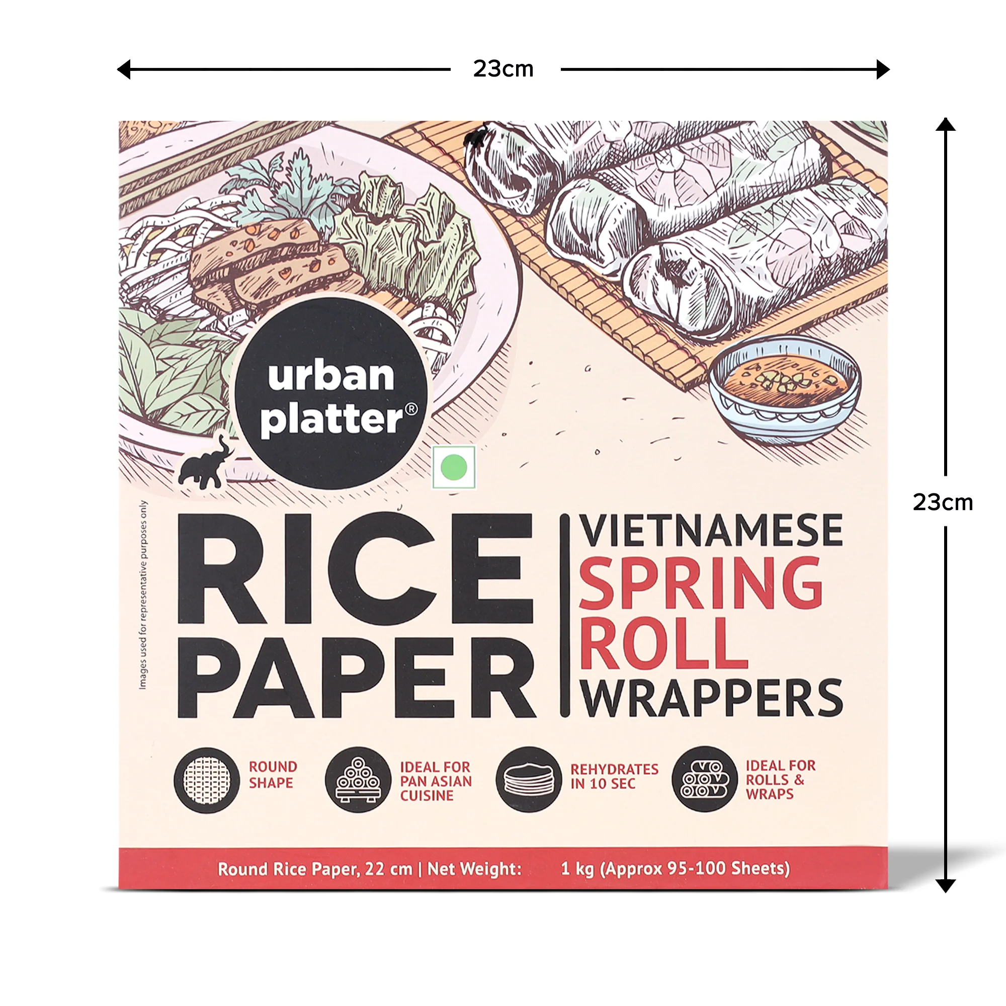 Large Rice Paper Sheets, 1kg (Vietnamese Spring Roll Wrappers Pan Asian Cuisine, Ideal for rolls and Crackers) - Image 6