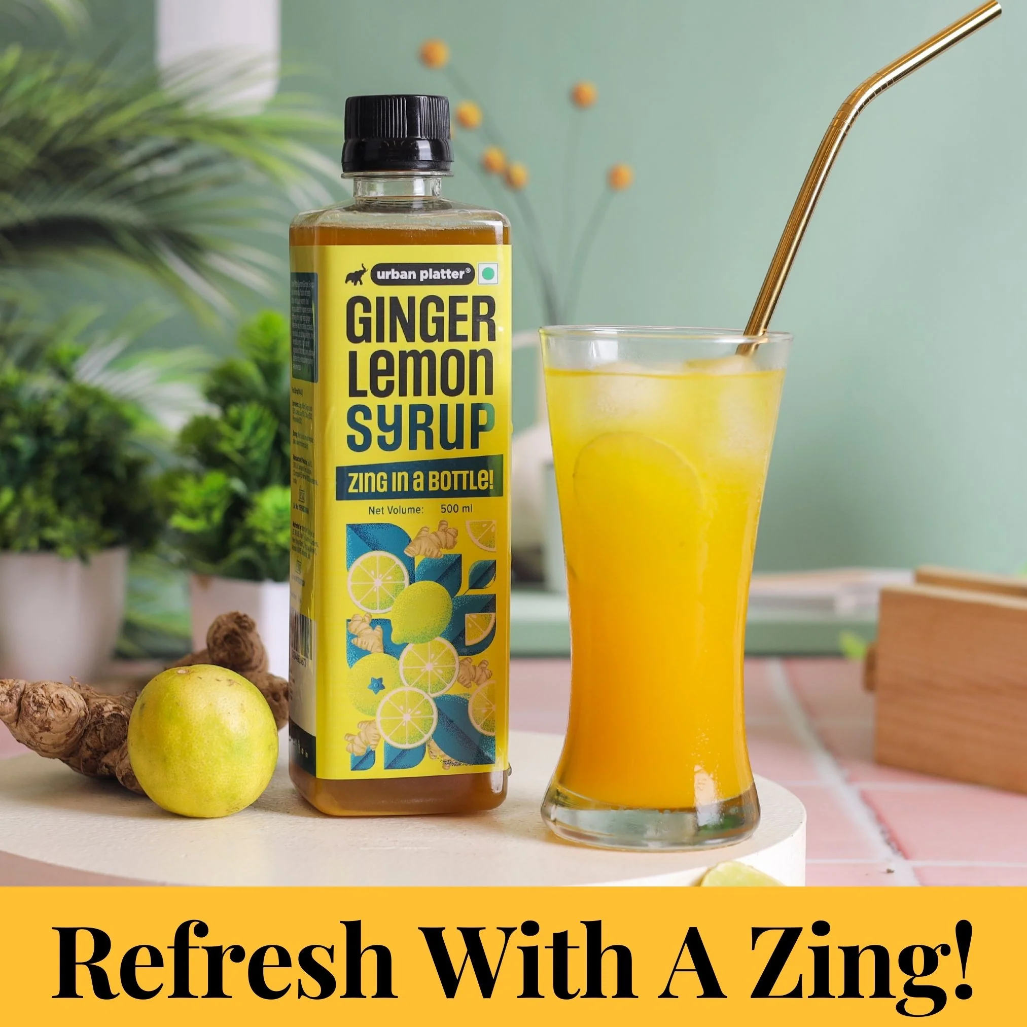 Ginger Lemon Syrup, 500ml (Refreshing | Tangy and Zesty | Sweetened) - Image 7