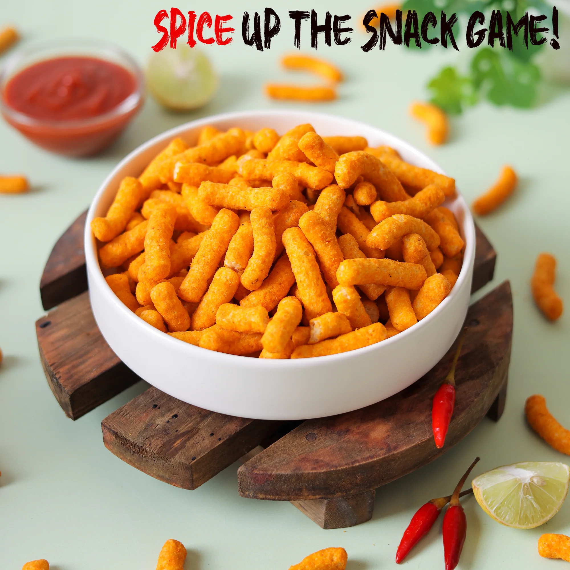 Lime Sriracha Chickpea Puffs, 65g (Savoury and Crunchy Snack | Zesty and Tangy | 4g Protein per serve | Made from USA Chickpeas) - Image 4