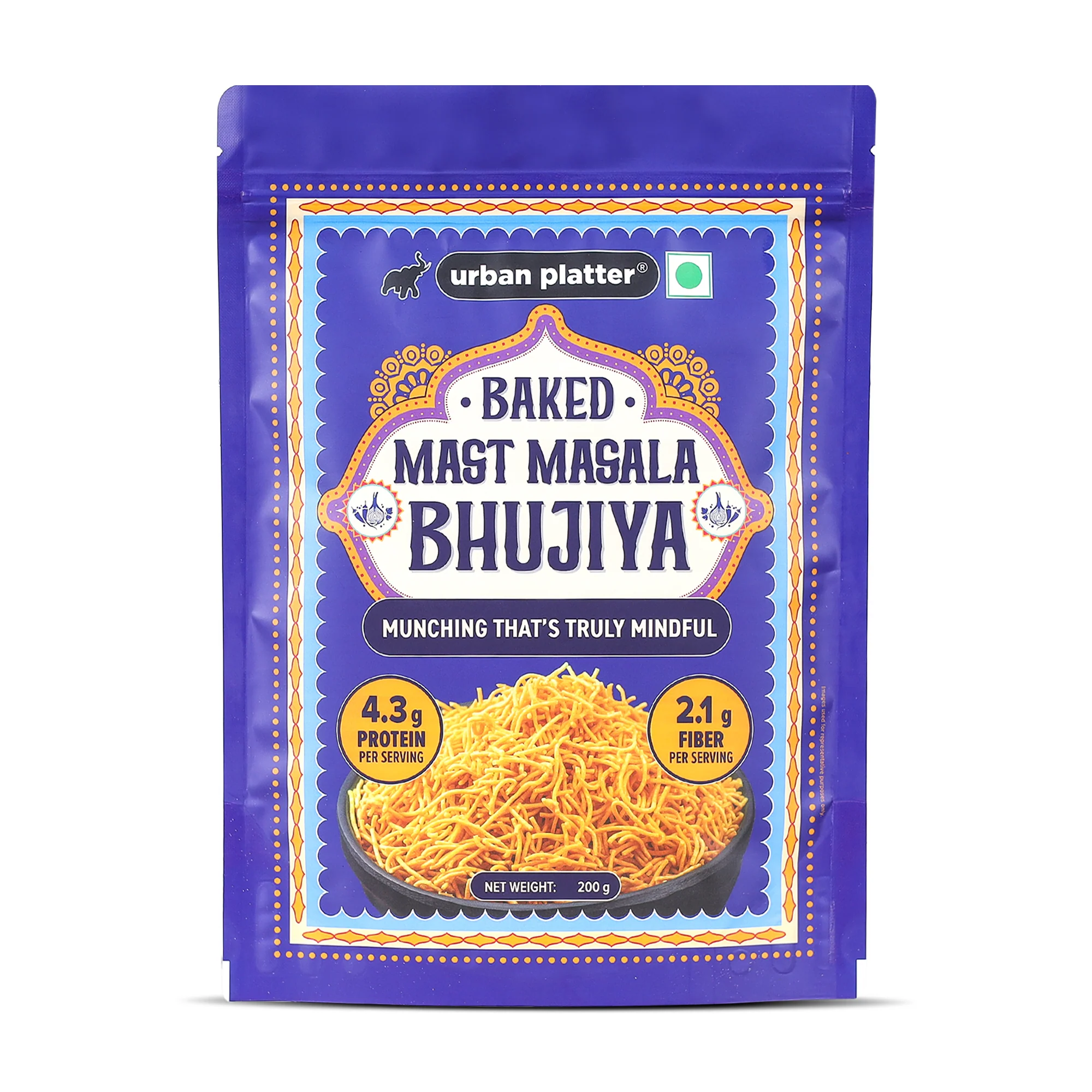 Mast Masala Baked Bhujiya, 200g (Better-For-You Bhujia with 4.3g, Protein & 2.1g, Fiber per Serve, Baked Not Fried)