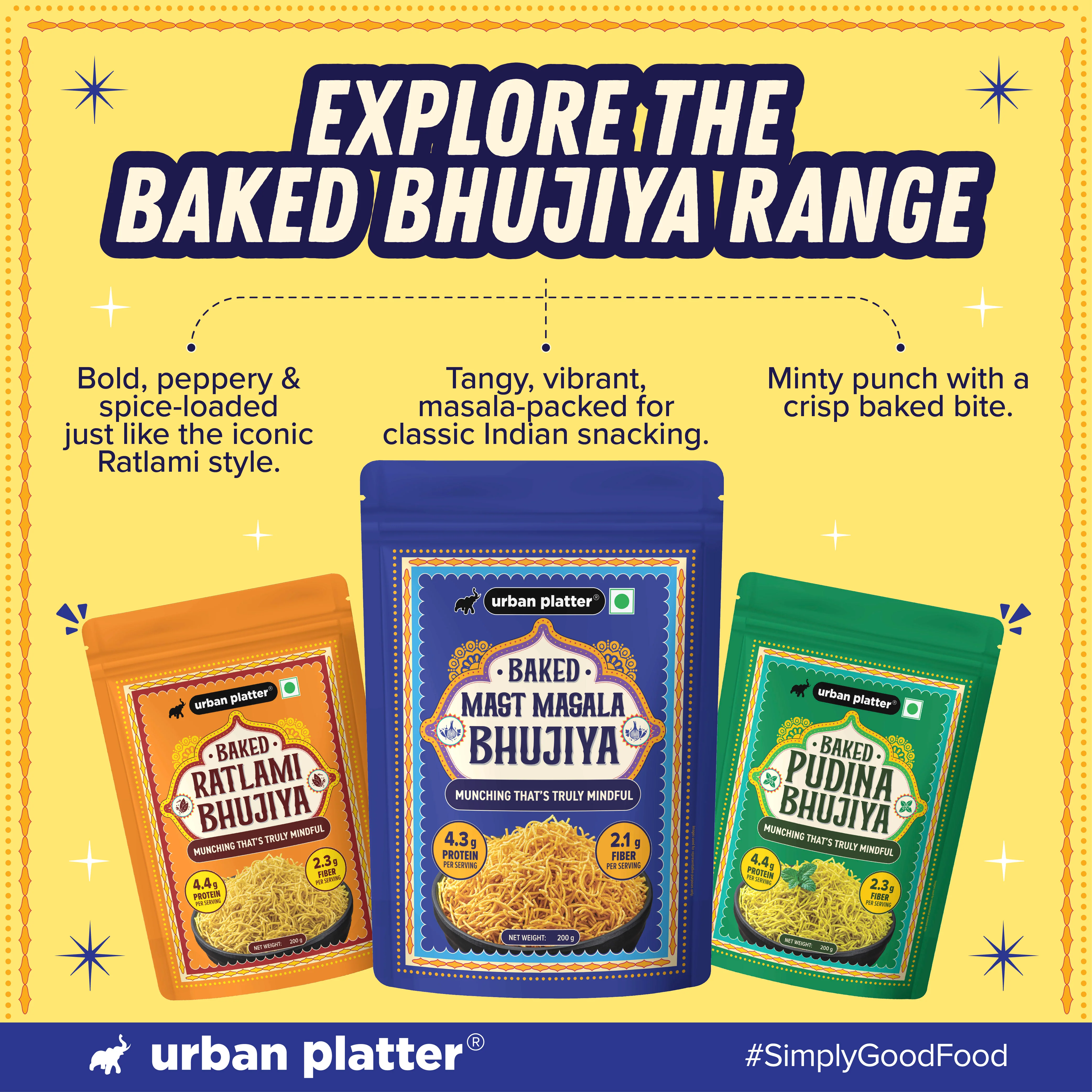 Mast Masala Baked Bhujiya, 200g (Better-For-You Bhujia with 4.3g, Protein & 2.1g, Fiber per Serve, Baked Not Fried) - Image 3