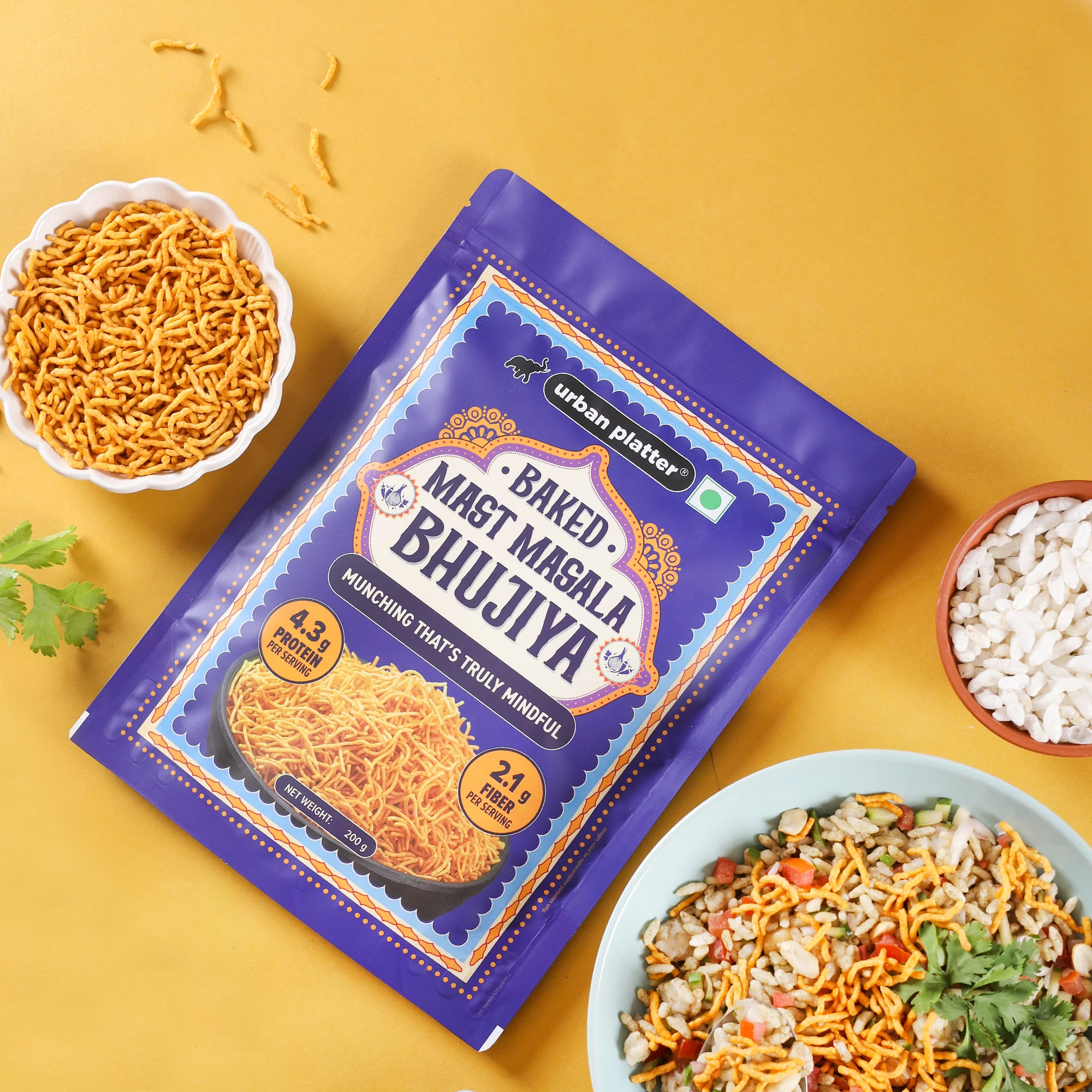 Mast Masala Baked Bhujiya, 200g (Better-For-You Bhujia with 4.3g, Protein & 2.1g, Fiber per Serve, Baked Not Fried) - Image 4