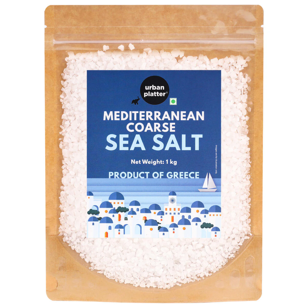 Mediterranean Coarse Sea Salt, 1Kg [Product of Greece, Sun-dried, Perfect for Seasoning & A Great Finishing Salt]