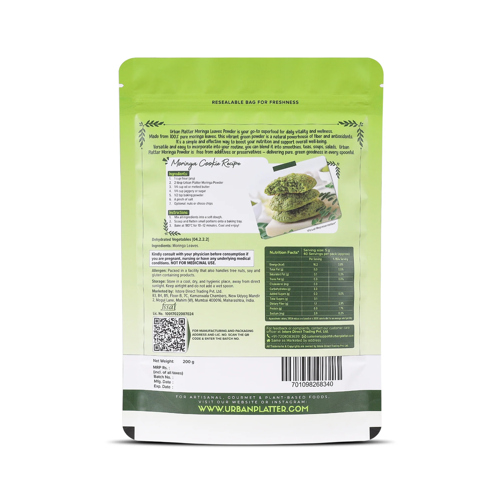Moringa Leaf Powder, 200g - Image 2