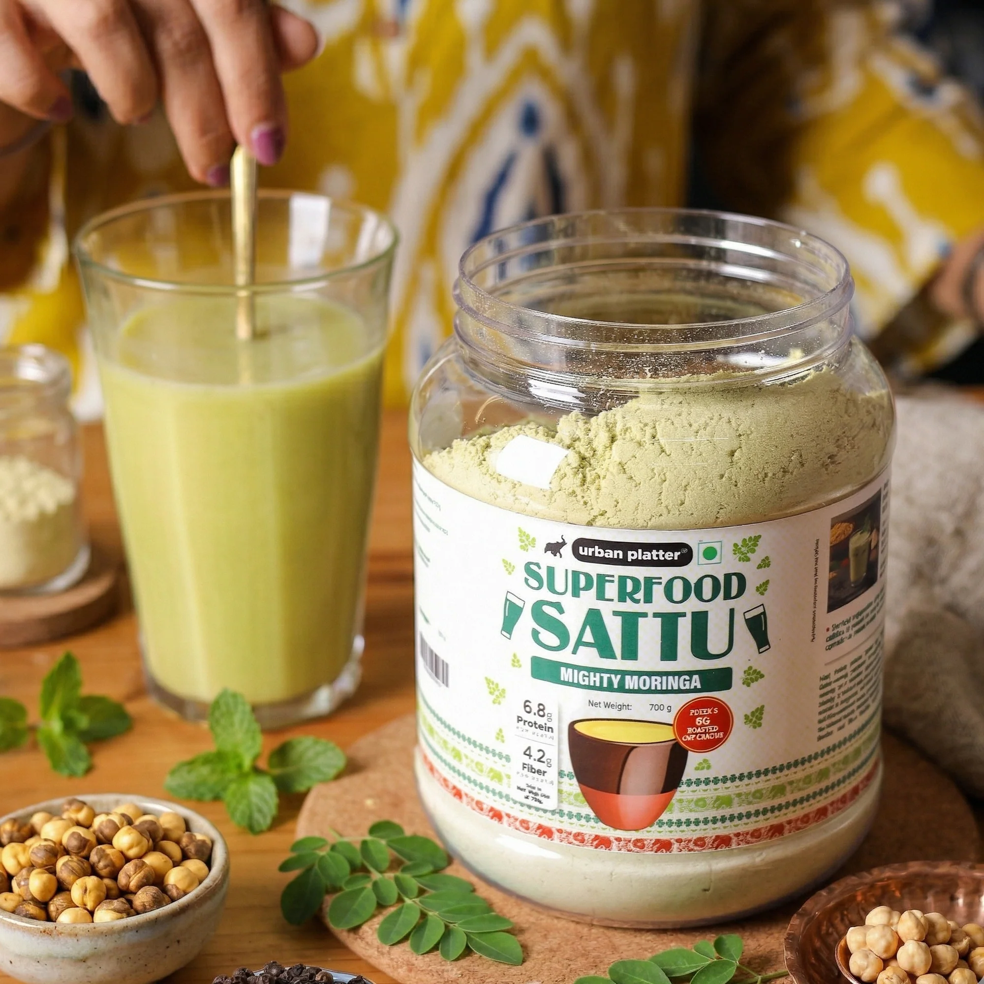 Moringa Superfood Sattu, 700g (High Protein & Fibre | Natural Coolant | Mid-Meal Drink | Traditional Plant Protein) - Image 5