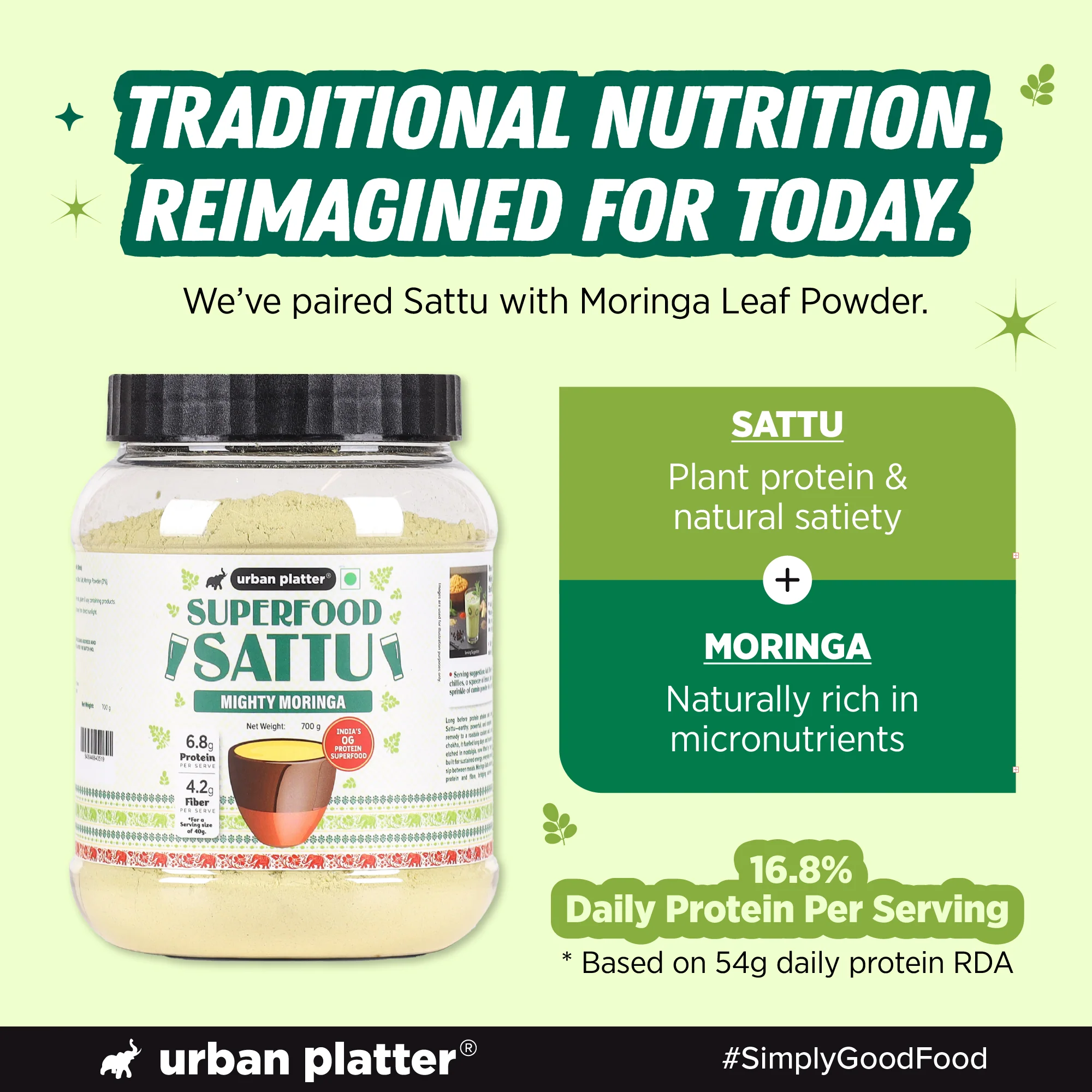 Moringa Superfood Sattu, 700g (High Protein & Fibre | Natural Coolant | Mid-Meal Drink | Traditional Plant Protein) - Image 9