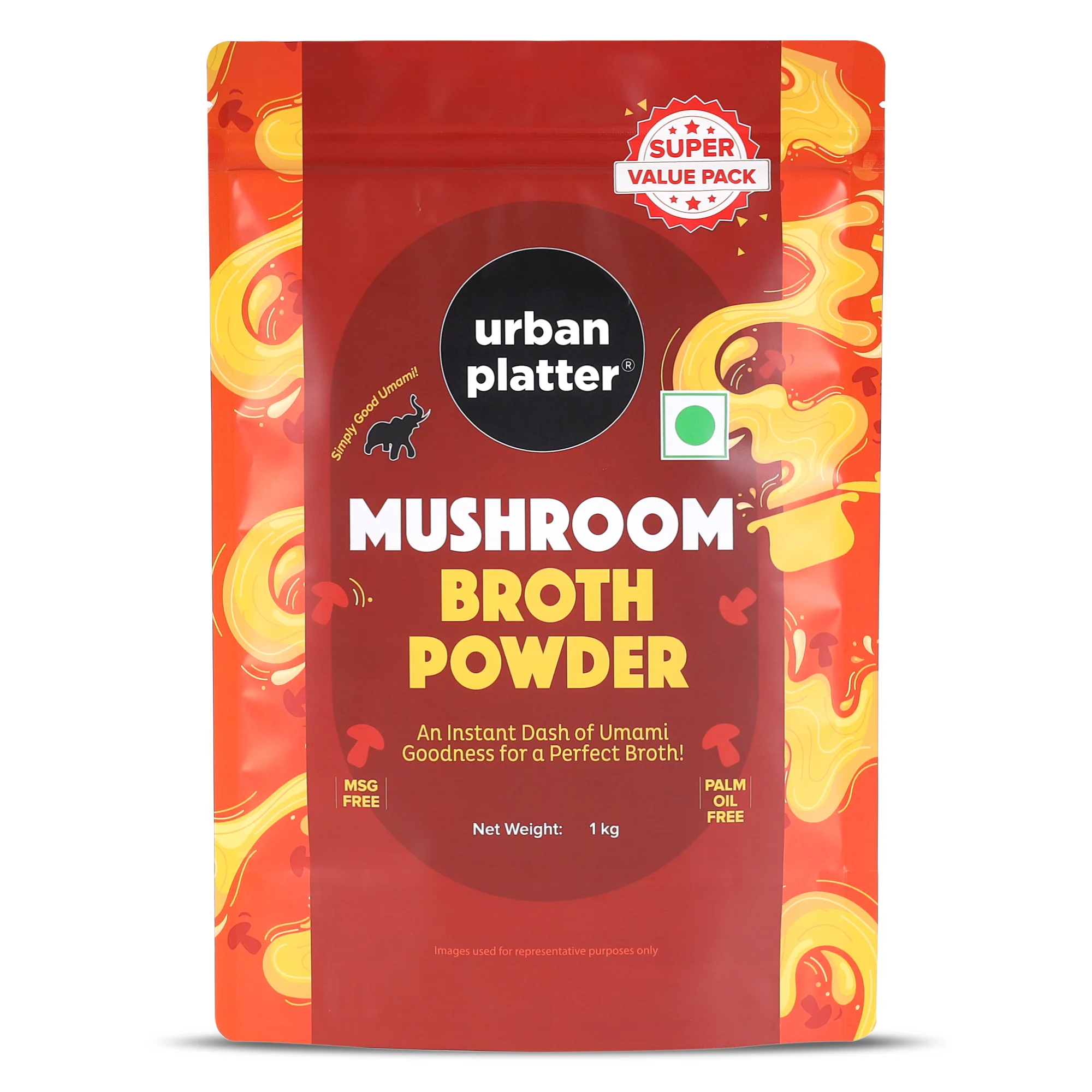 Mushroom Bouillon & Broth Powder, 1kg (Plant-Based | Instant Soup Base | MSG-free | Umami-Rich)